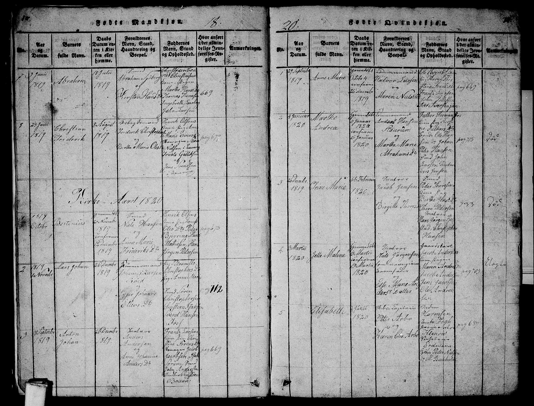 Larvik kirkebøker, SAKO/A-352/G/Gb/L0001: Parish register (copy) no. II 1, 1818-1843, p. 10-11