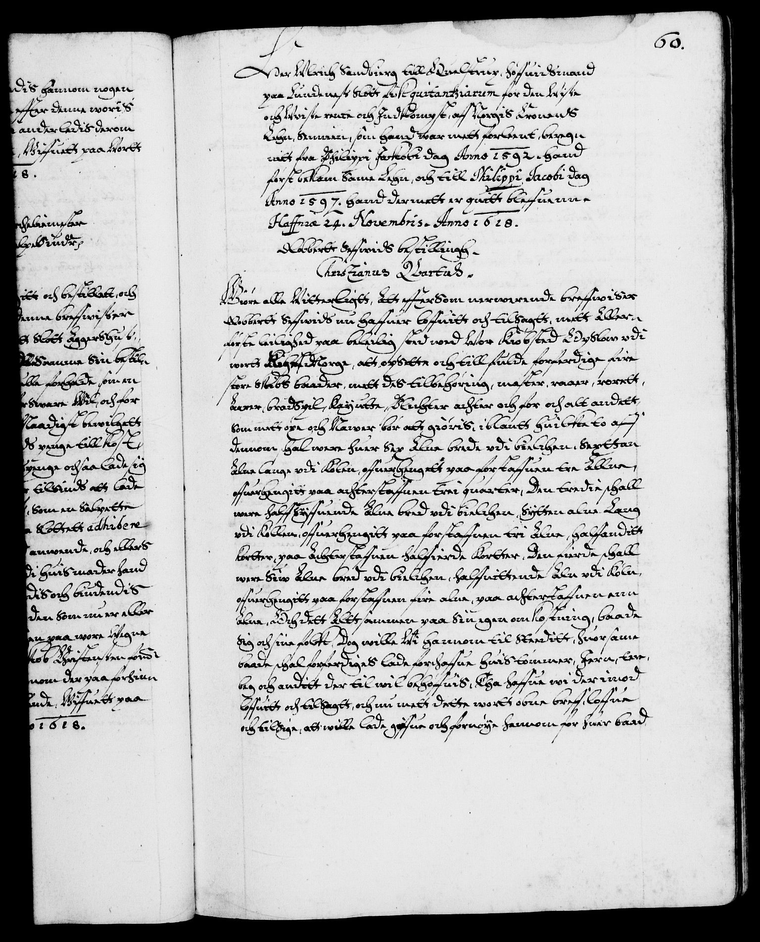 Danske Kanselli 1572-1799, RA/EA-3023/F/Fc/Fca/Fcaa/L0004: Norske registre (mikrofilm), 1617-1630, p. 60a