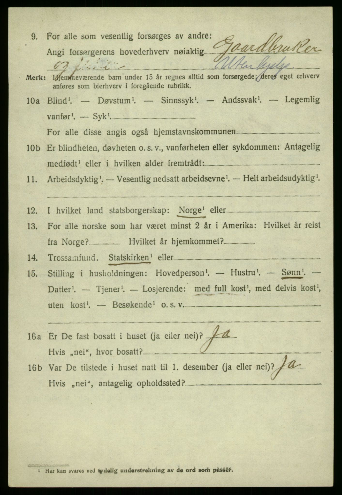 SAB, 1920 census for Naustdal, 1920, p. 1324