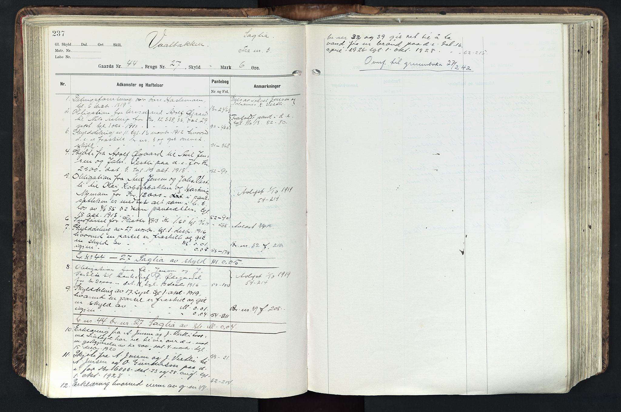 Solør tingrett, AV/SAH-TING-008/H/Ha/Hak/L0003: Mortgage register no. III, 1900-1935, p. 237