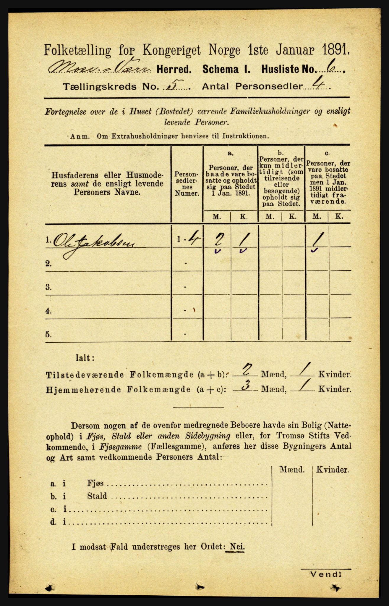 RA, 1891 census for 1723 Mosvik og Verran, 1891, p. 1902