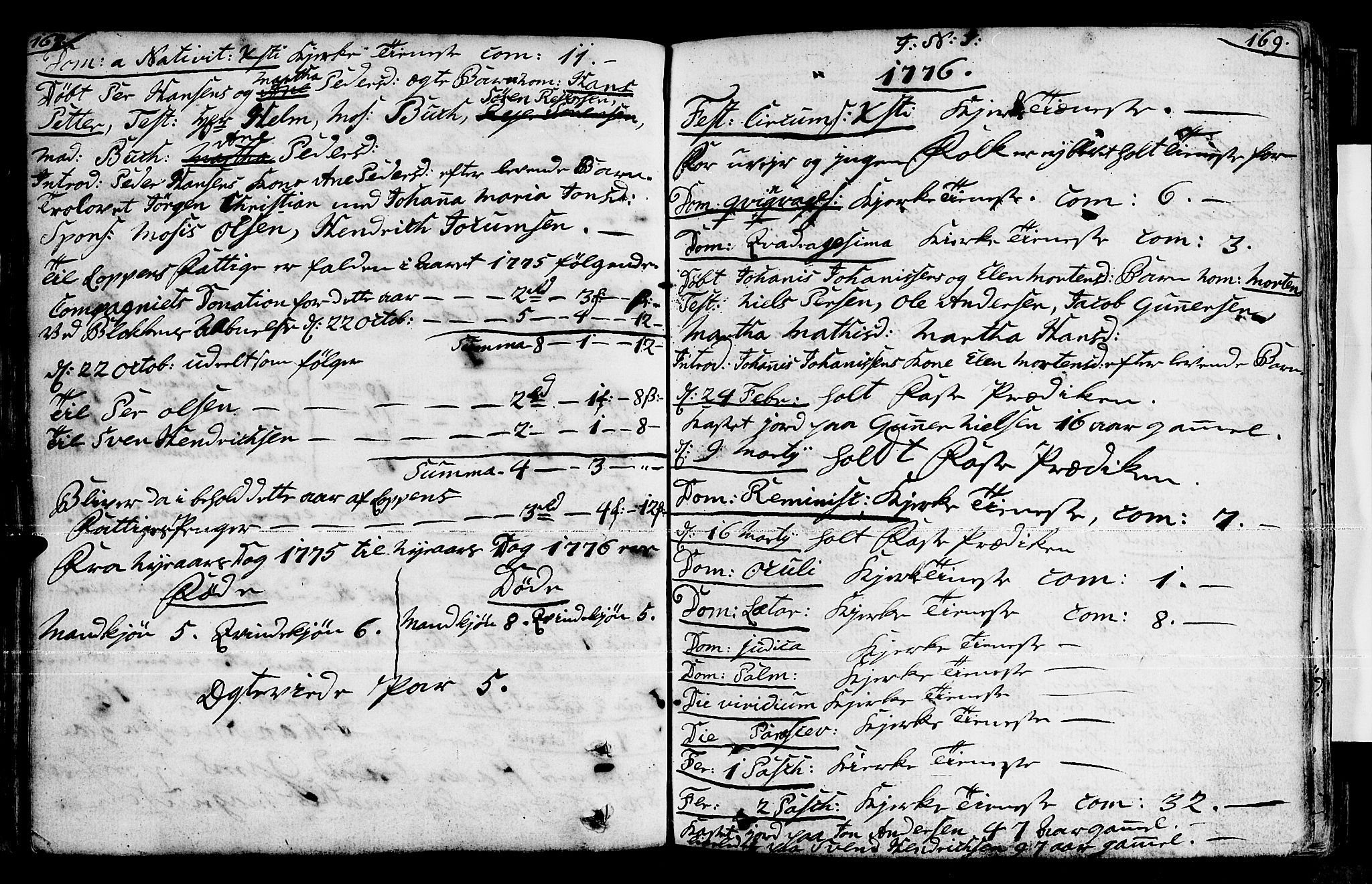 Loppa sokneprestkontor, AV/SATØ-S-1339/H/Ha/L0001kirke: Parish register (official) no. 1 /1, 1753-1784, p. 168-169