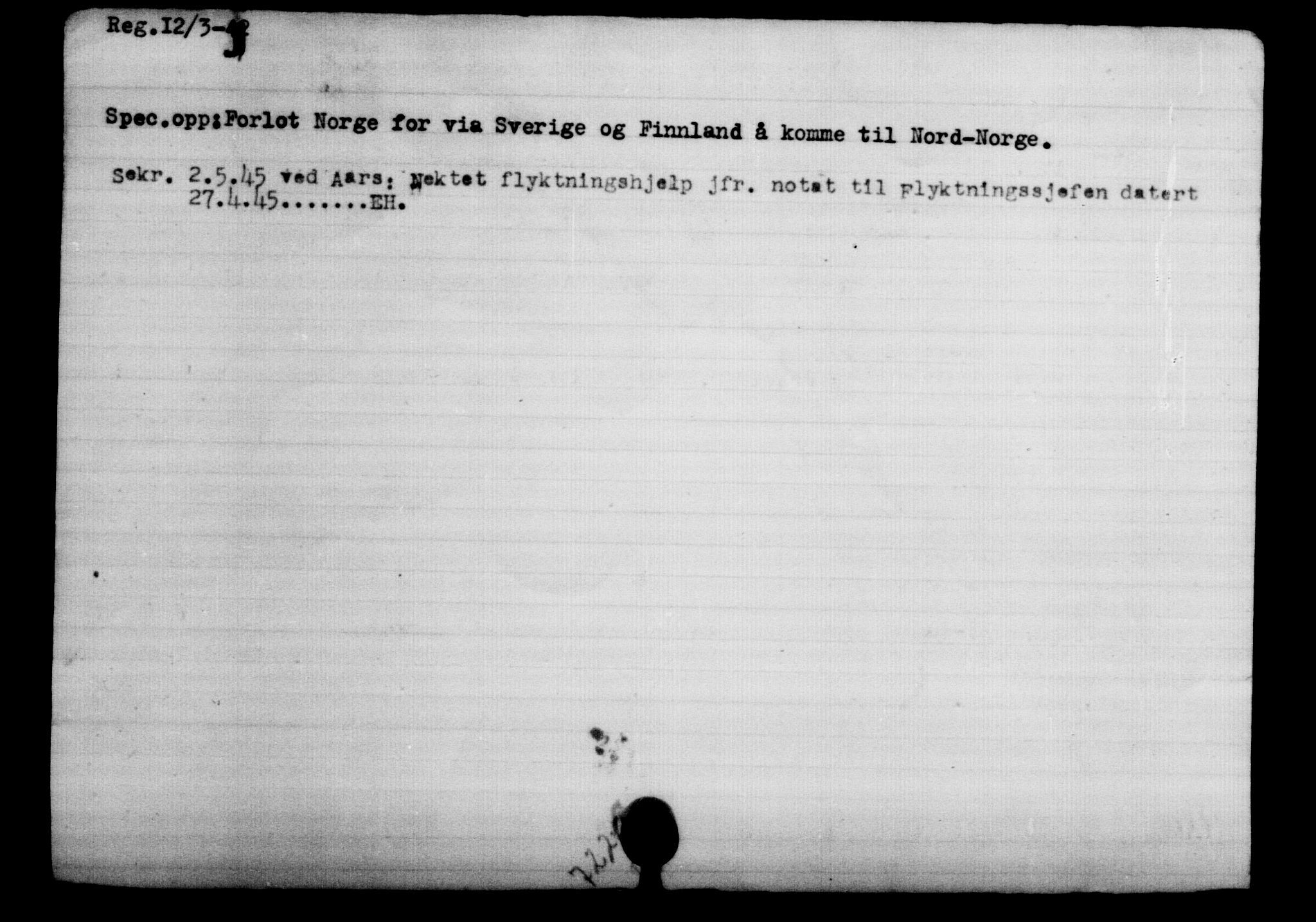 Den Kgl. Norske Legasjons Flyktningskontor, AV/RA-S-6753/V/Va/L0002: Kjesäterkartoteket.  Flyktningenr. 1001-2000, 1940-1945, p. 846