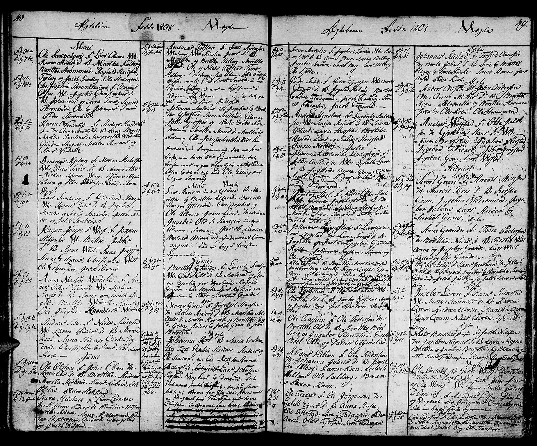 Ministerialprotokoller, klokkerbøker og fødselsregistre - Nord-Trøndelag, SAT/A-1458/730/L0274: Parish register (official) no. 730A03, 1802-1816, p. 48-49