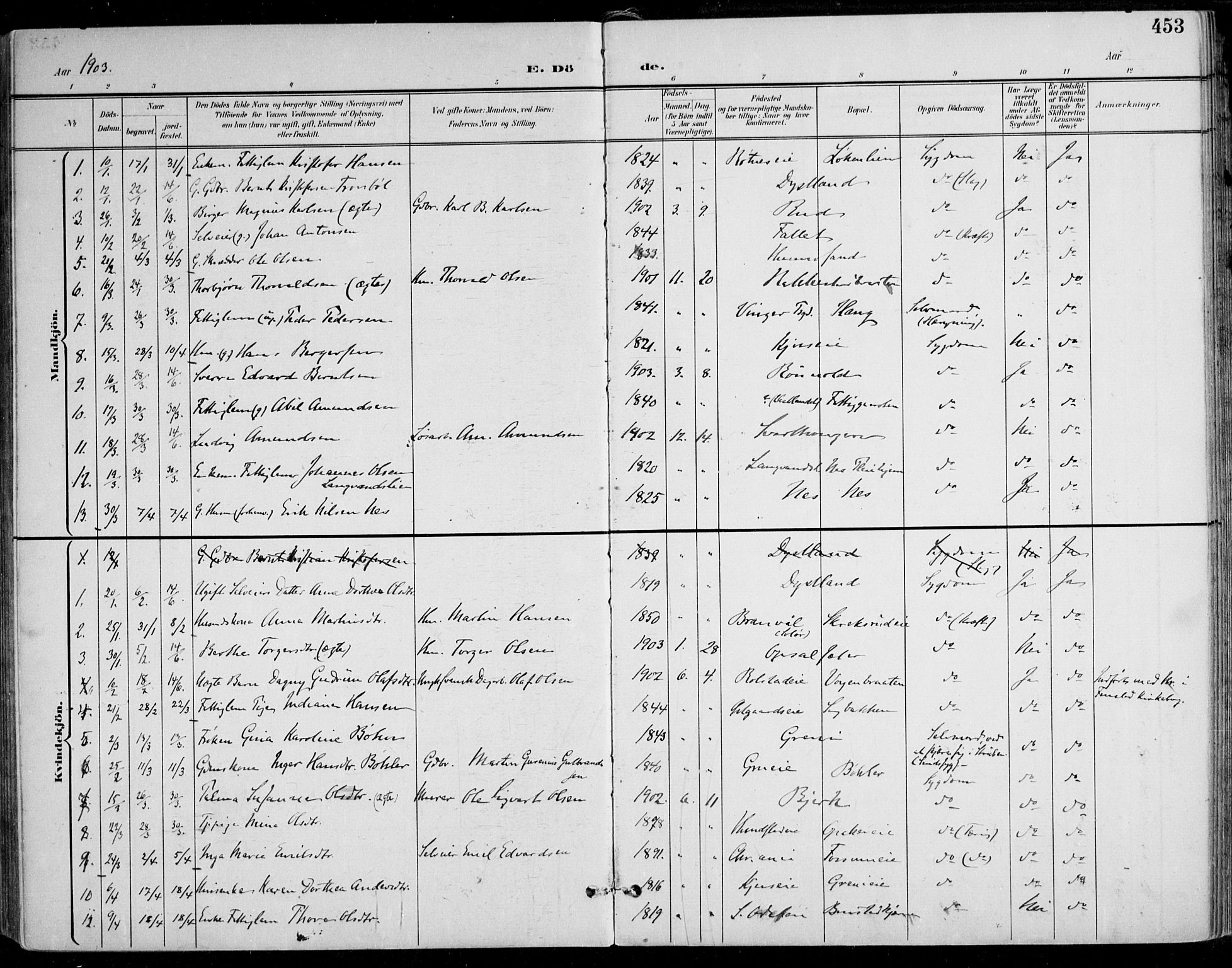 Nes prestekontor Kirkebøker, AV/SAO-A-10410/F/Fa/L0011: Parish register (official) no. I 11, 1899-1918, p. 453