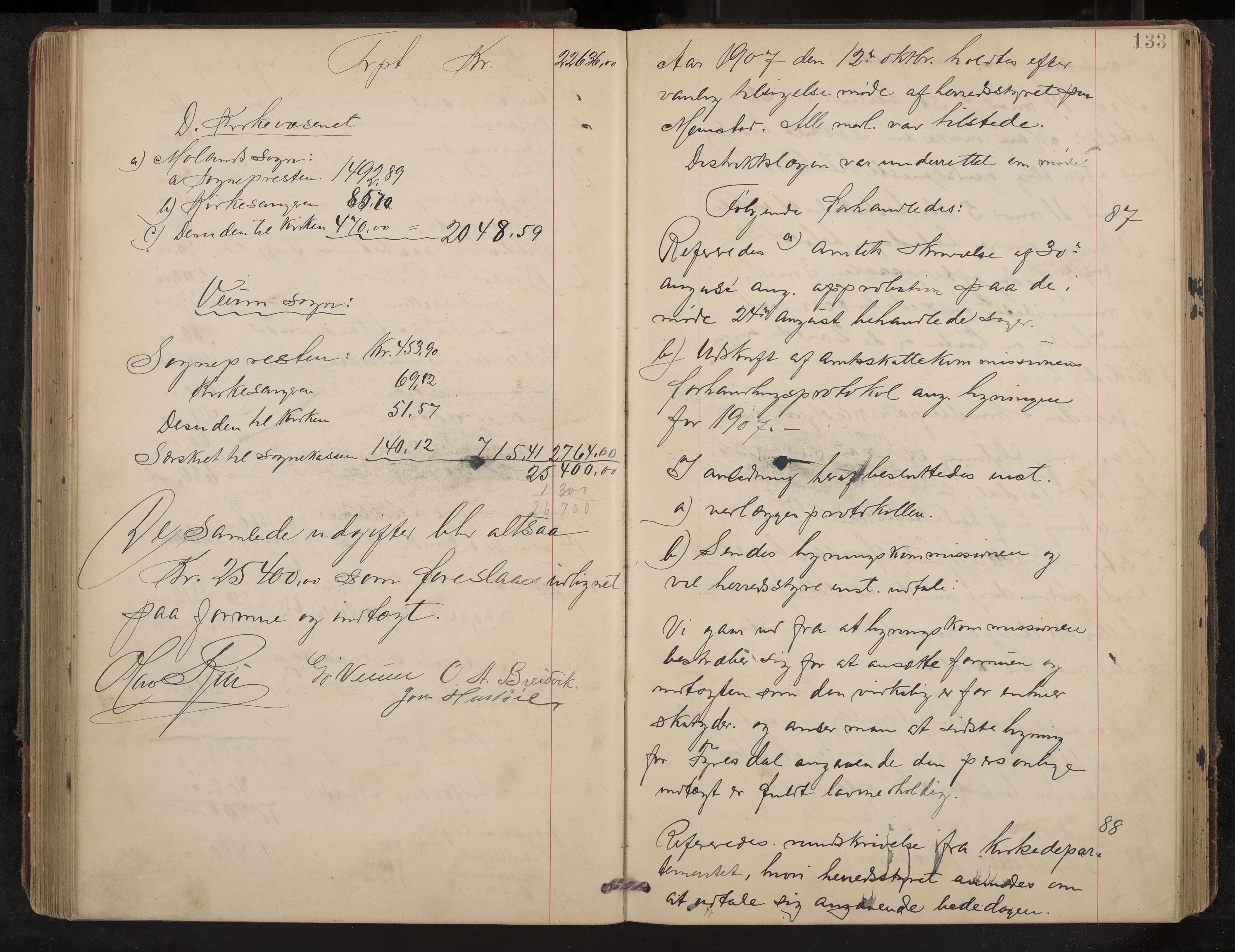 Fyresdal formannskap og sentraladministrasjon, IKAK/0831021-1/Aa/L0004: Møtebok, 1903-1911, p. 133