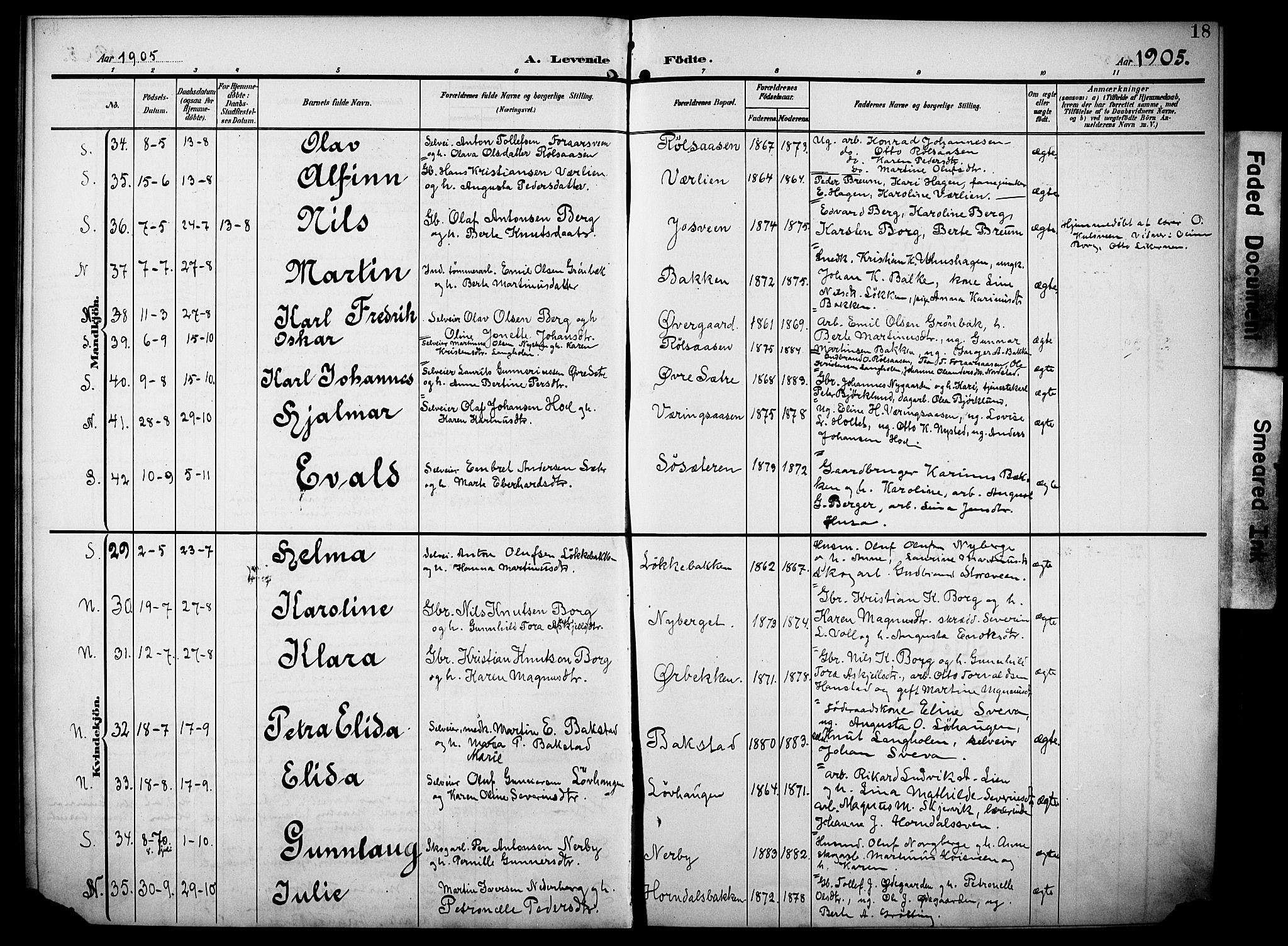 Elverum prestekontor, SAH/PREST-044/H/Ha/Haa/L0016: Parish register (official) no. 16, 1903-1912, p. 18