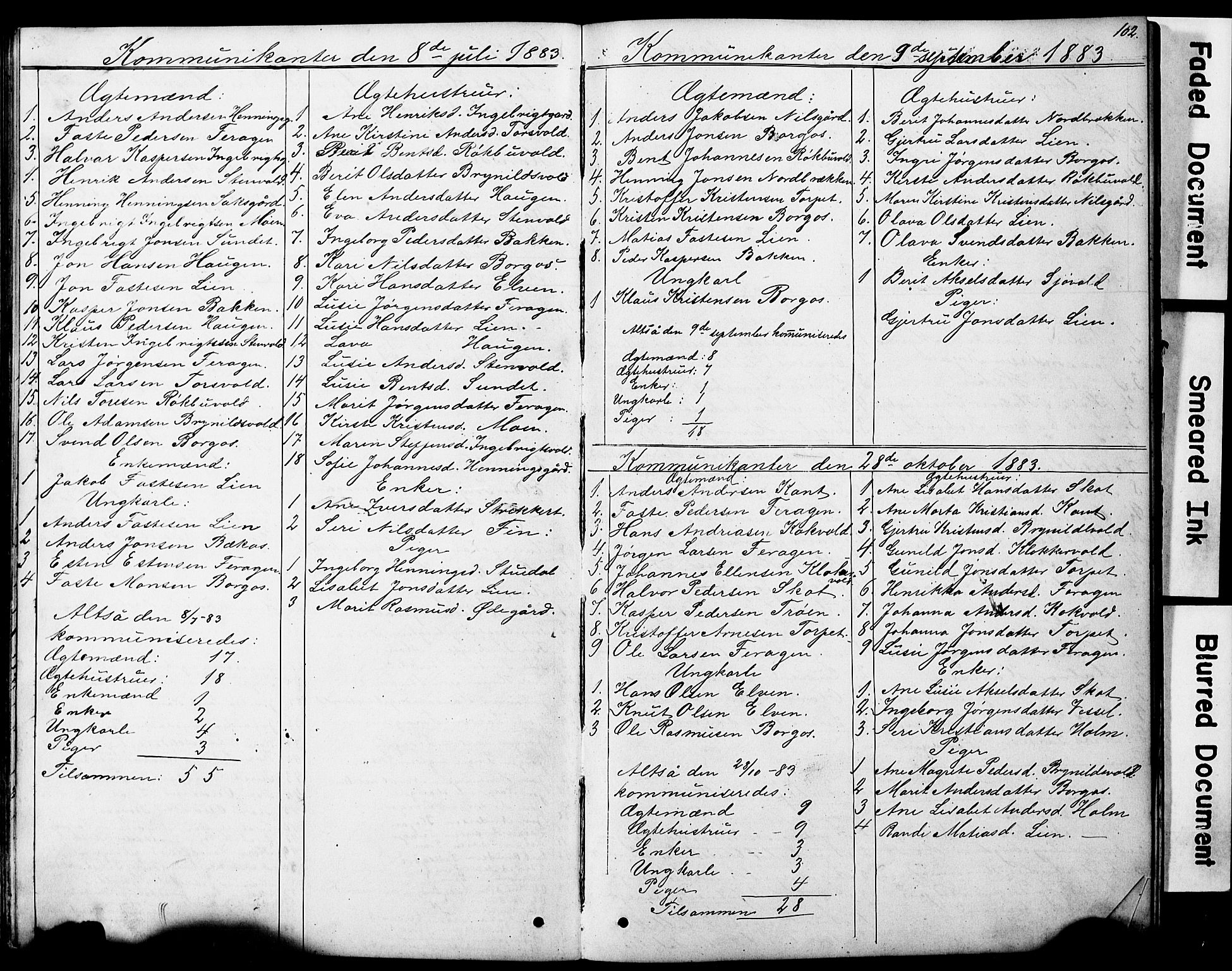 Ministerialprotokoller, klokkerbøker og fødselsregistre - Sør-Trøndelag, SAT/A-1456/683/L0949: Parish register (copy) no. 683C01, 1880-1896, p. 102