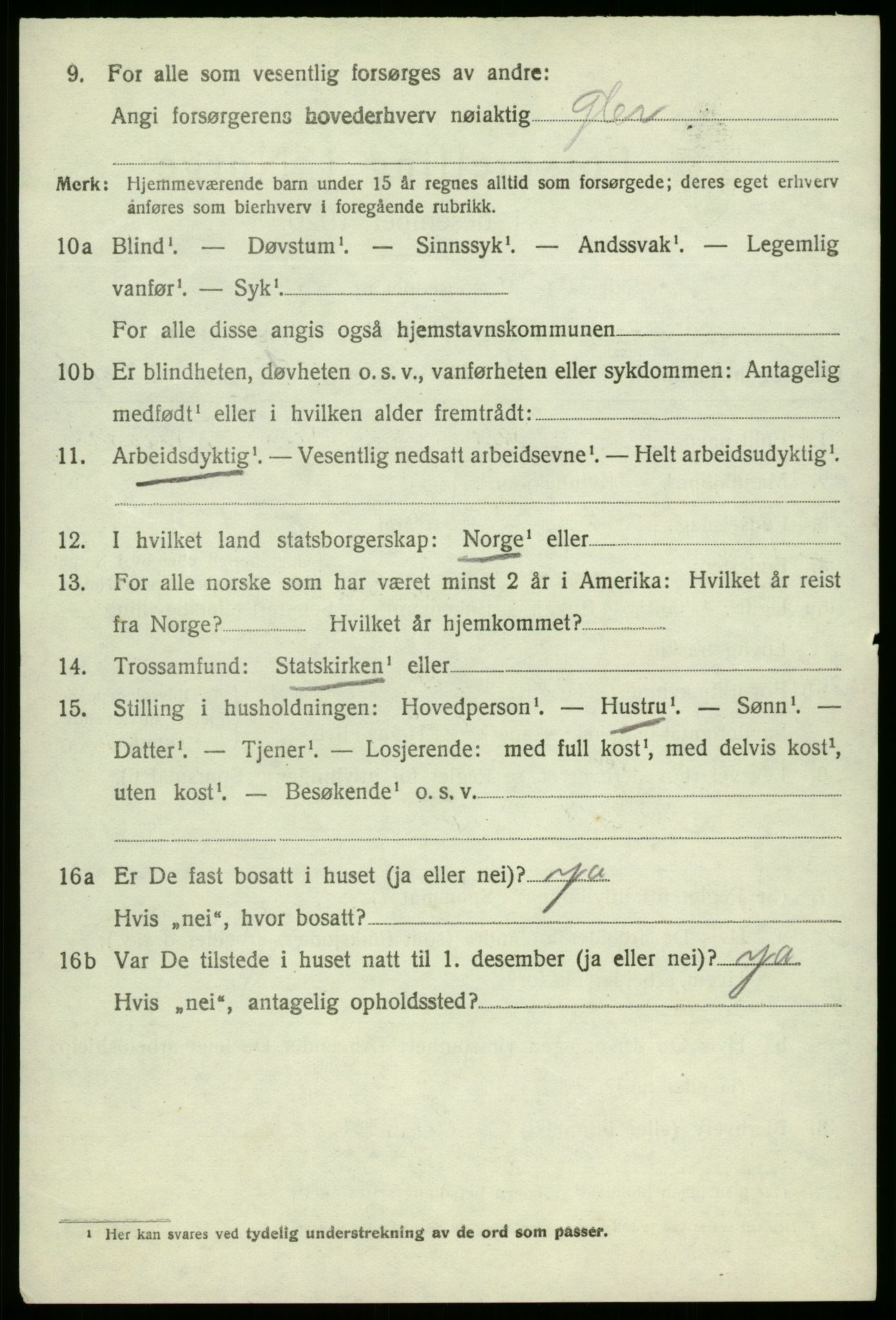 SAB, 1920 census for Samnanger, 1920, p. 1500