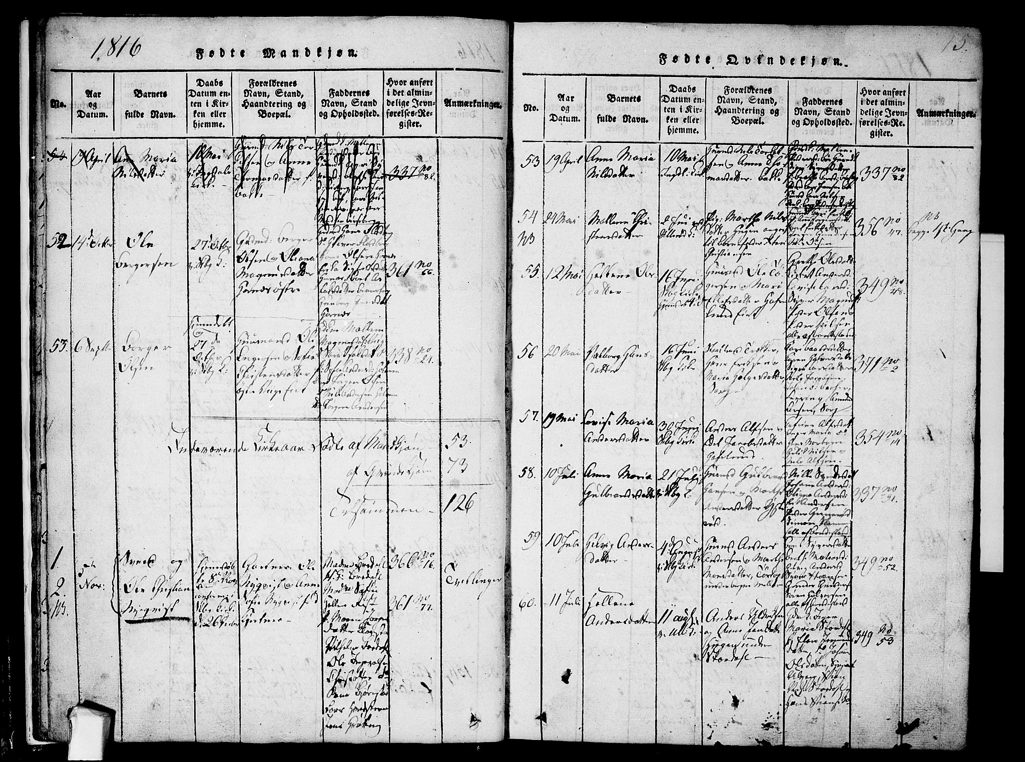 Skjeberg prestekontor Kirkebøker, SAO/A-10923/F/Fa/L0004: Parish register (official) no. I 4, 1815-1830, p. 15