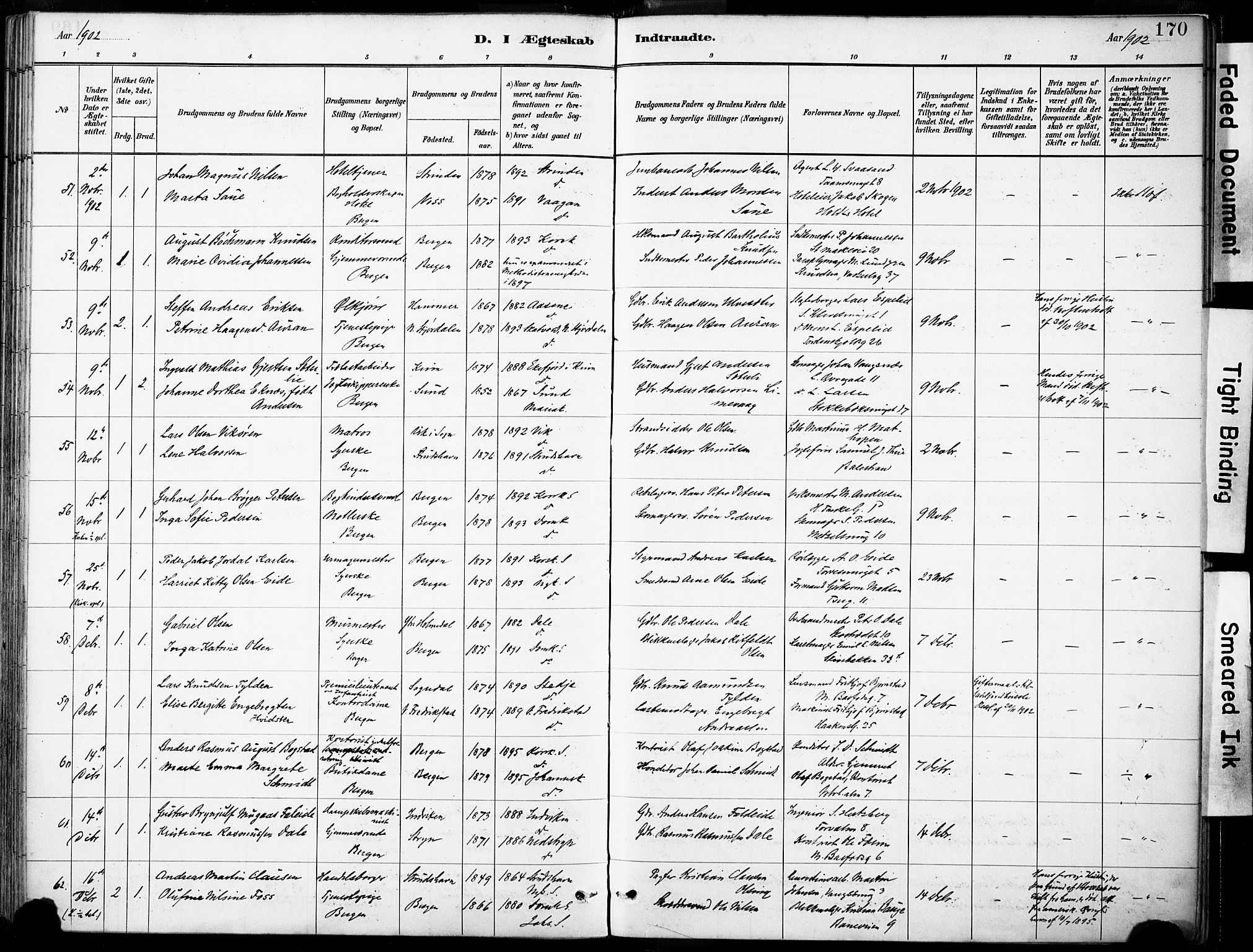 Domkirken sokneprestembete, AV/SAB-A-74801/H/Haa/L0037: Parish register (official) no. D 4, 1880-1907, p. 170