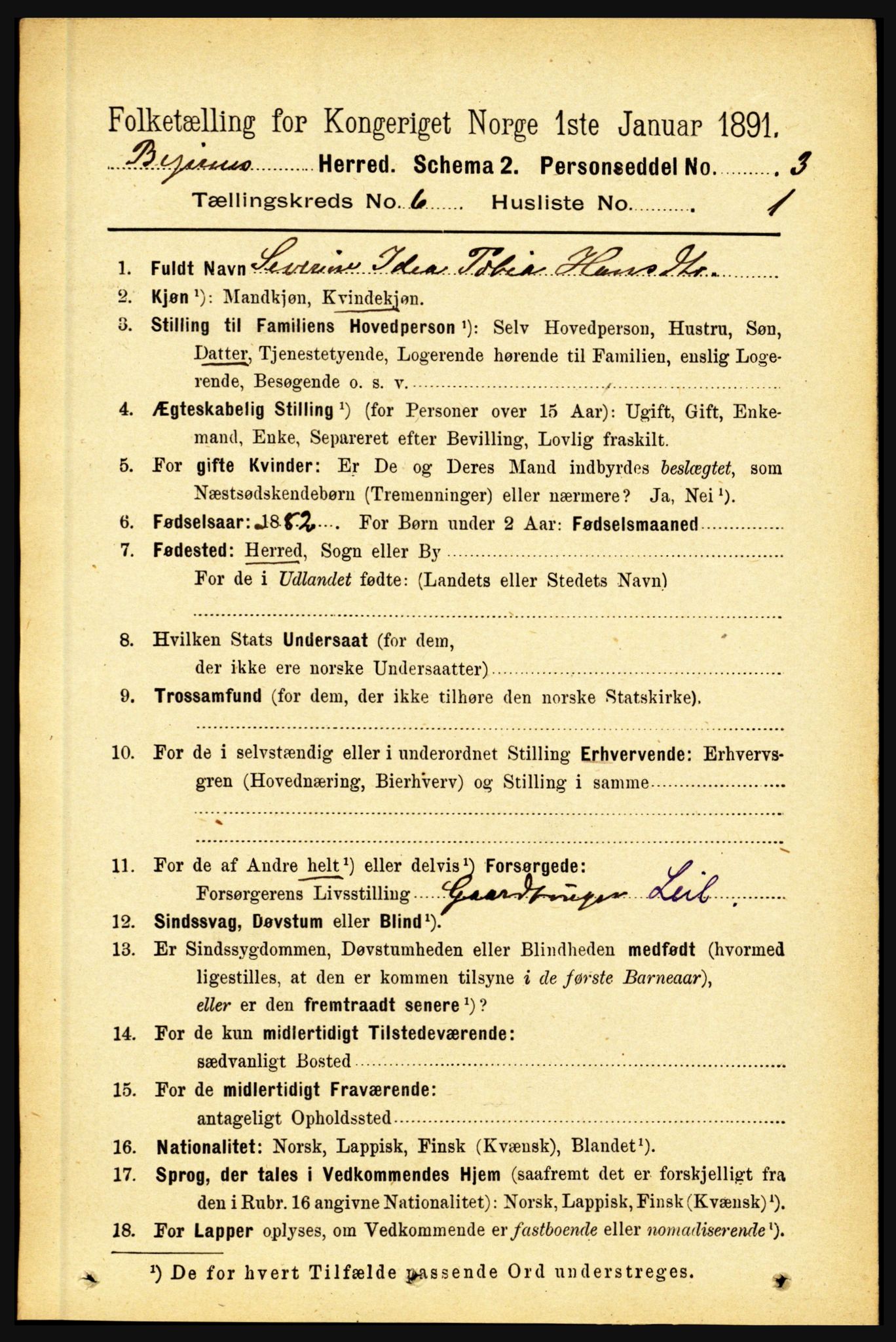 RA, 1891 census for 1839 Beiarn, 1891, p. 1883