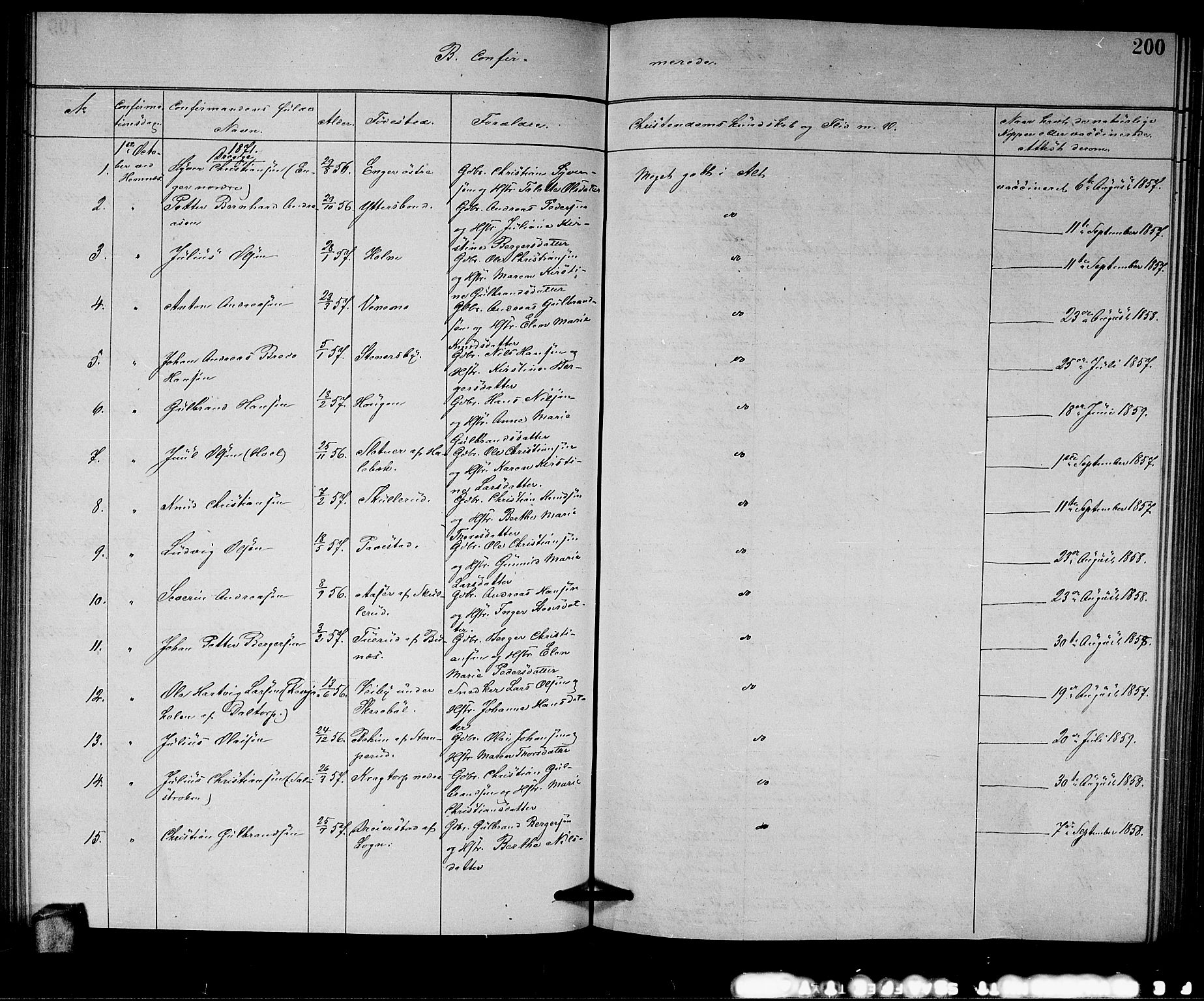 Høland prestekontor Kirkebøker, AV/SAO-A-10346a/G/Ga/L0006: Parish register (copy) no. I 6, 1869-1879, p. 200