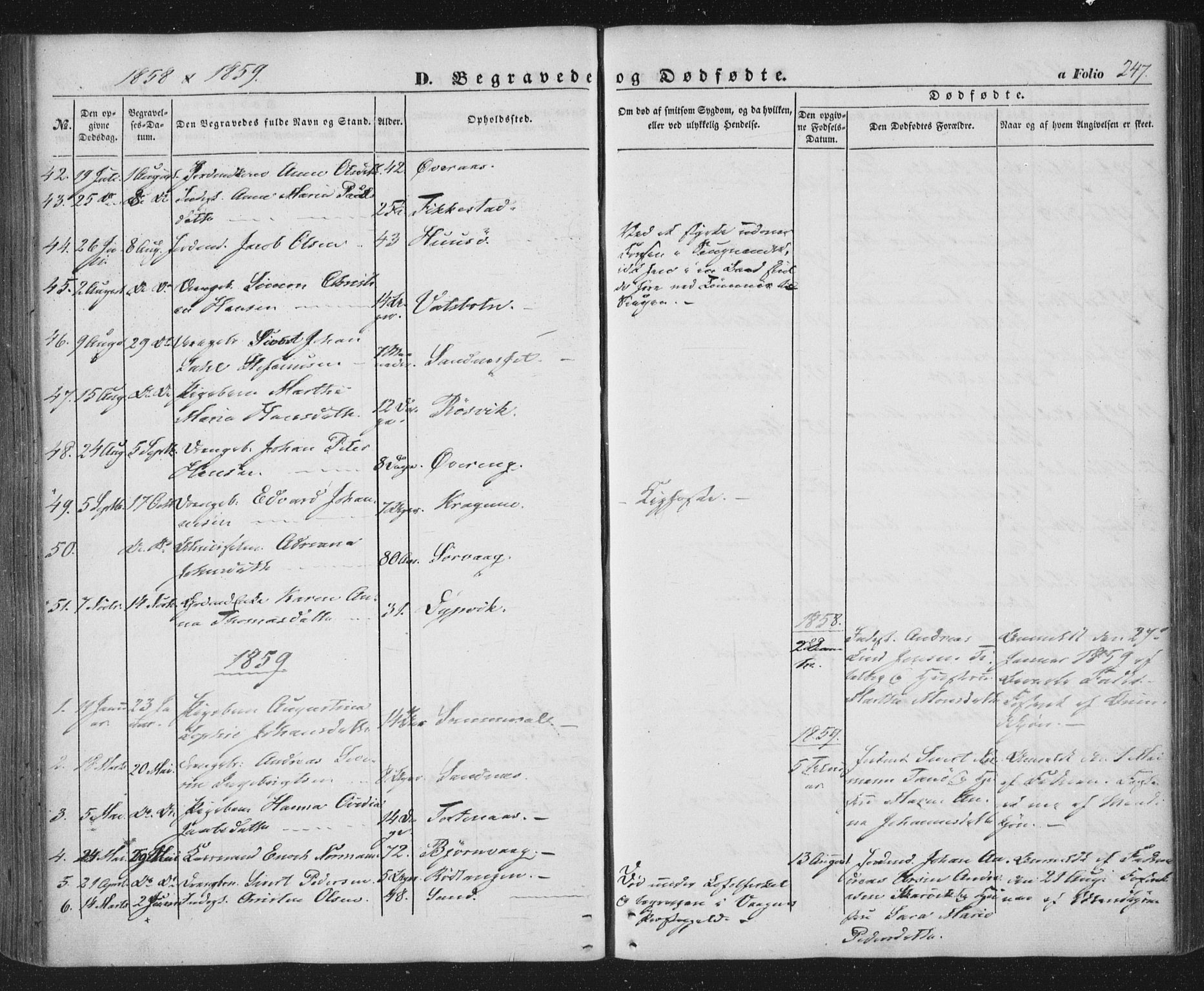 Ministerialprotokoller, klokkerbøker og fødselsregistre - Nordland, SAT/A-1459/859/L0844: Parish register (official) no. 859A04, 1849-1862, p. 247