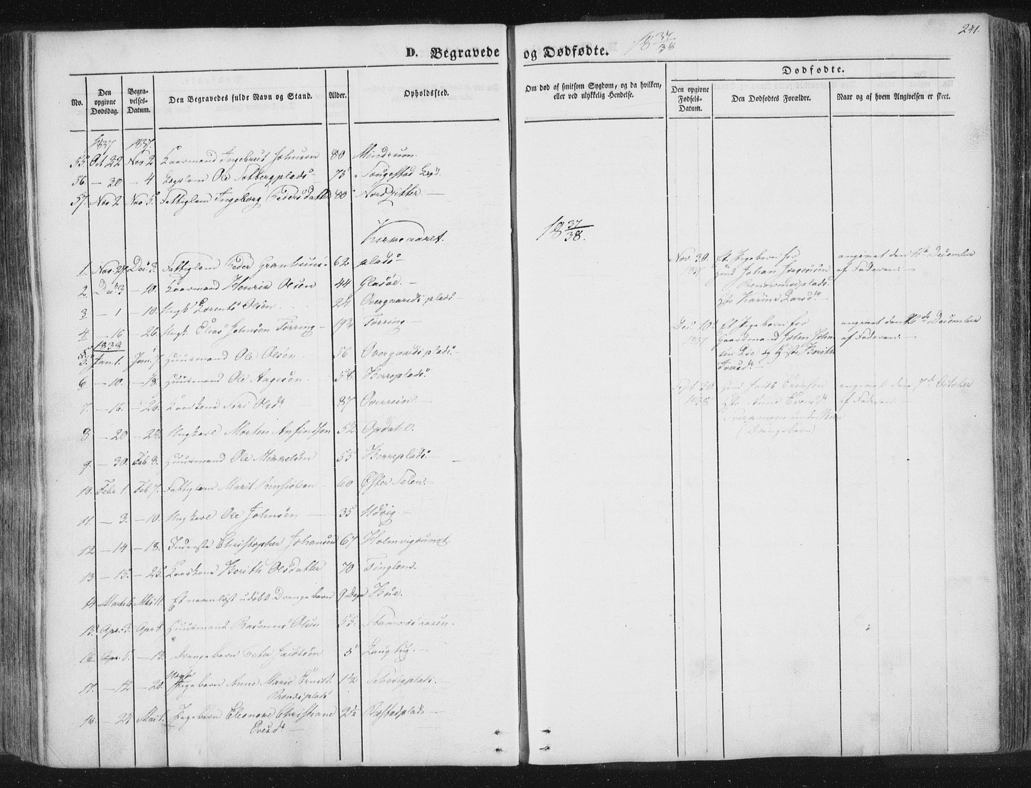 Ministerialprotokoller, klokkerbøker og fødselsregistre - Nord-Trøndelag, AV/SAT-A-1458/741/L0392: Parish register (official) no. 741A06, 1836-1848, p. 241