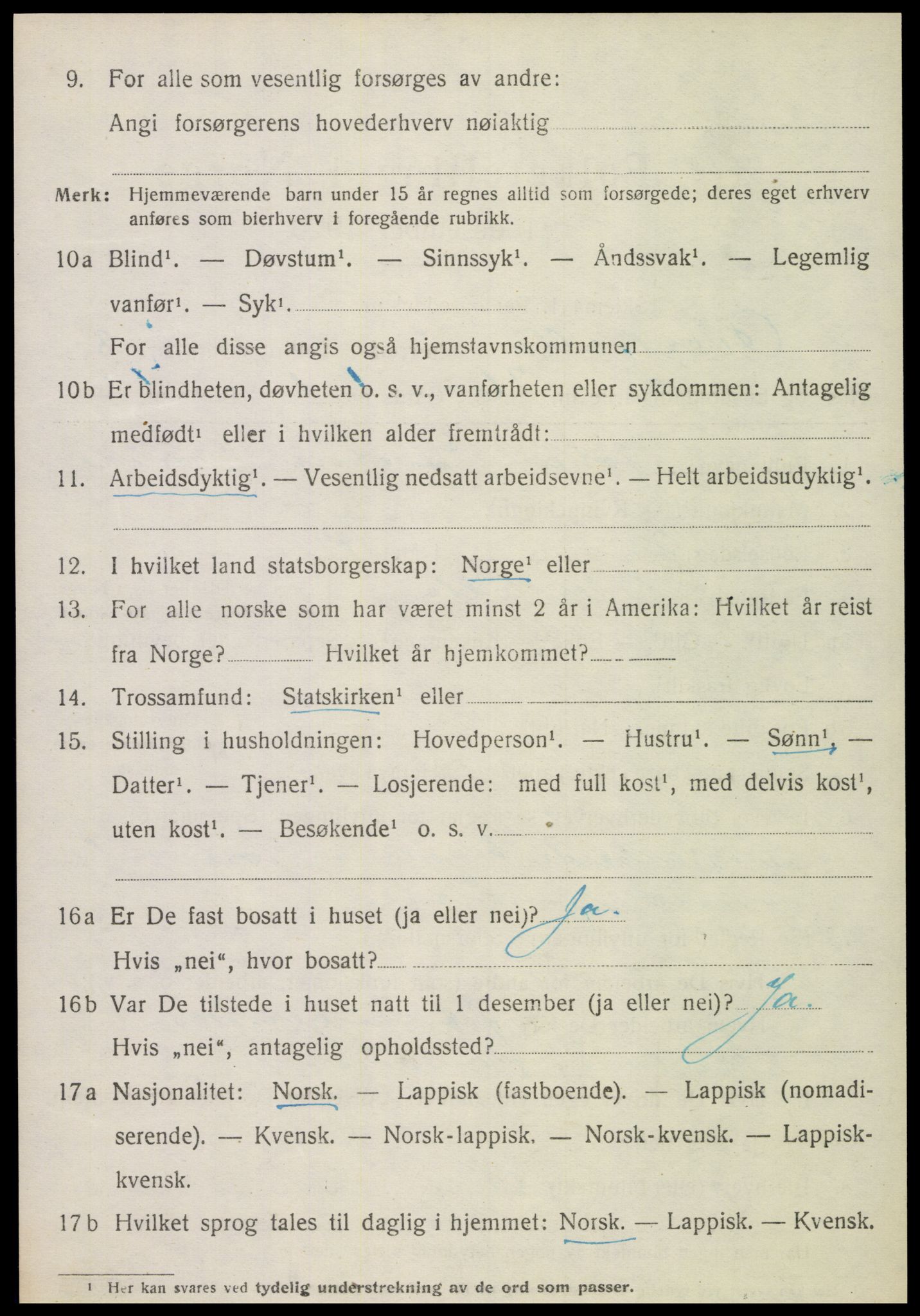 SAT, 1920 census for Overhalla, 1920, p. 5781