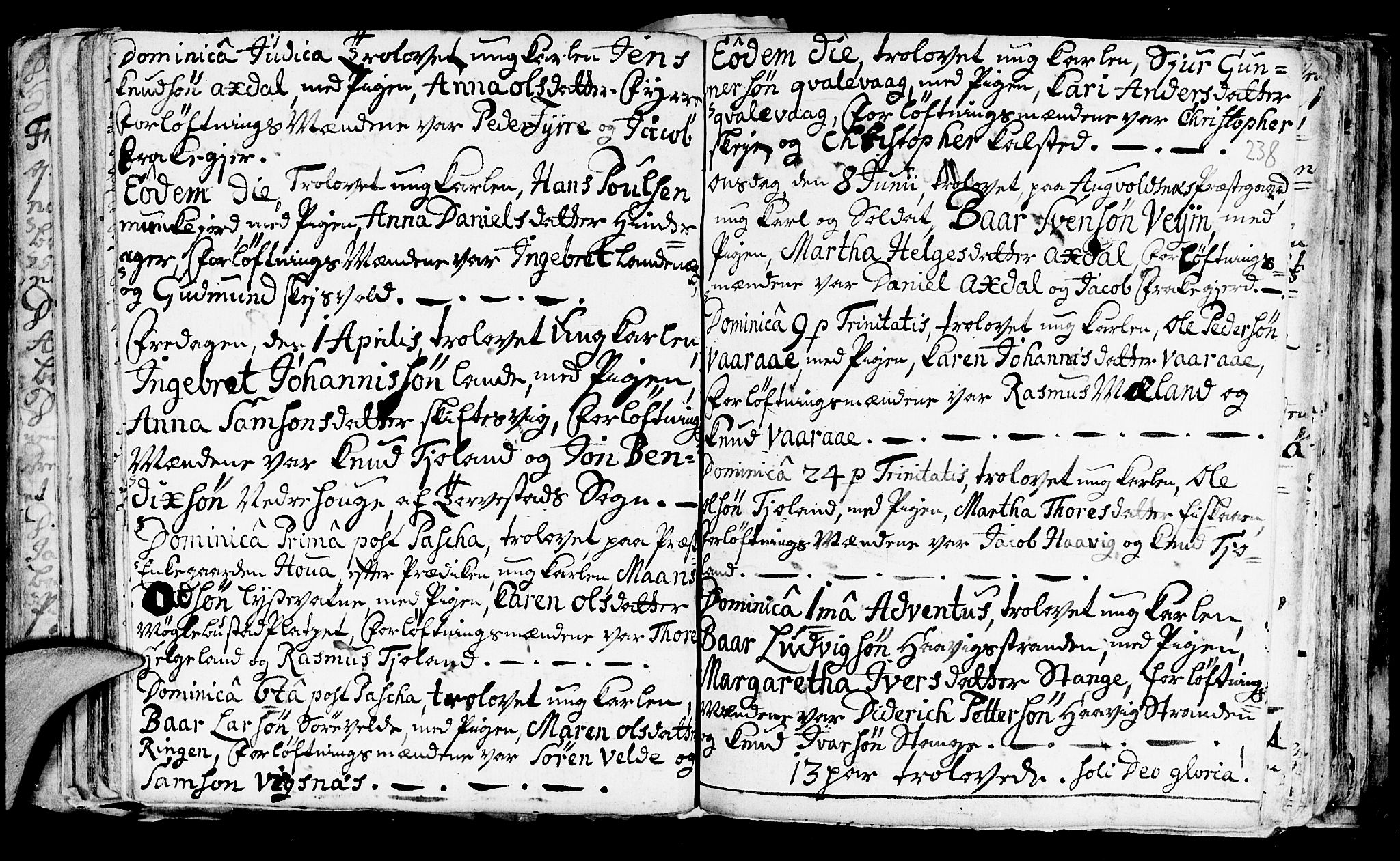 Avaldsnes sokneprestkontor, SAST/A -101851/H/Ha/Haa/L0001: Parish register (official) no. A 1, 1711-1764, p. 238