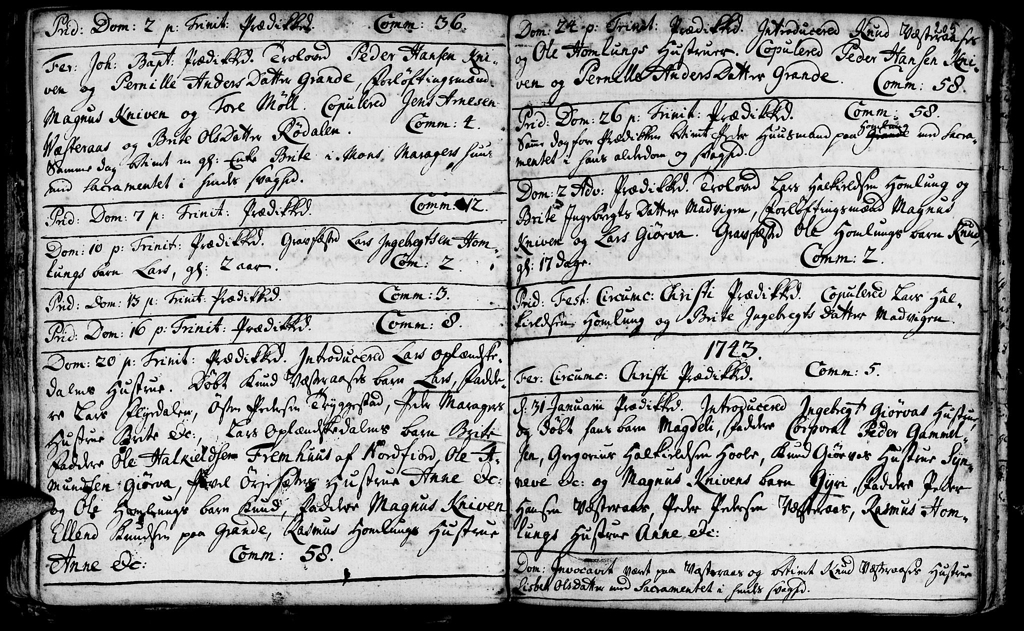 Ministerialprotokoller, klokkerbøker og fødselsregistre - Møre og Romsdal, SAT/A-1454/519/L0242: Parish register (official) no. 519A01 /3, 1736-1761, p. 205