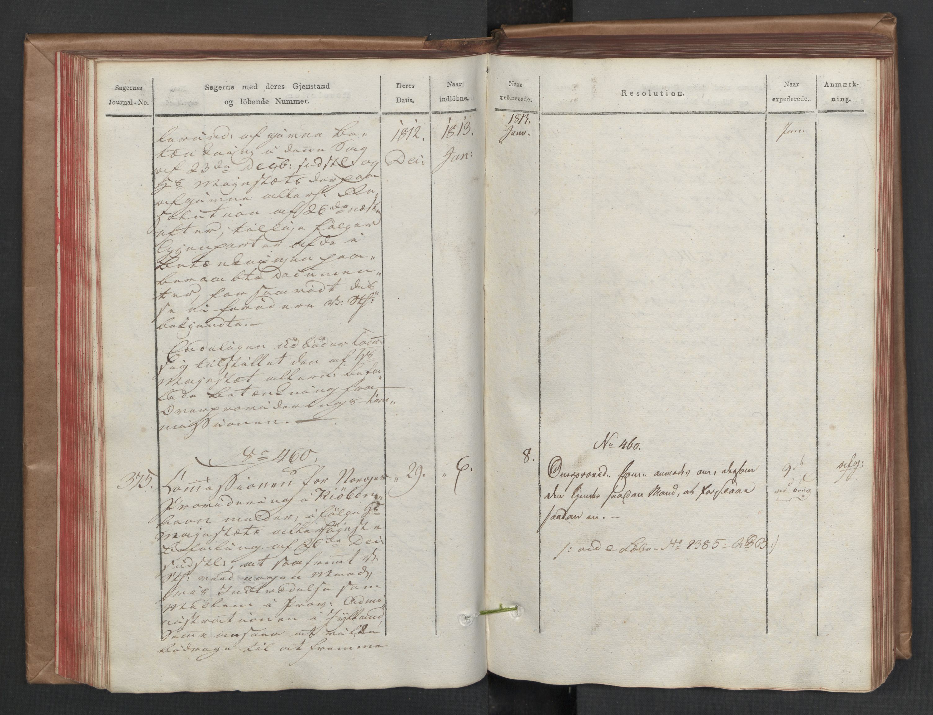 Stattholderembetet 1810-1814, 2. kontor (Kontor B), AV/RA-EA-5432/Aa/L0002: Kollegial referatprotokoll,  j.nr. 284-511,  l.nr. 328-639, 1812-1813, p. 94