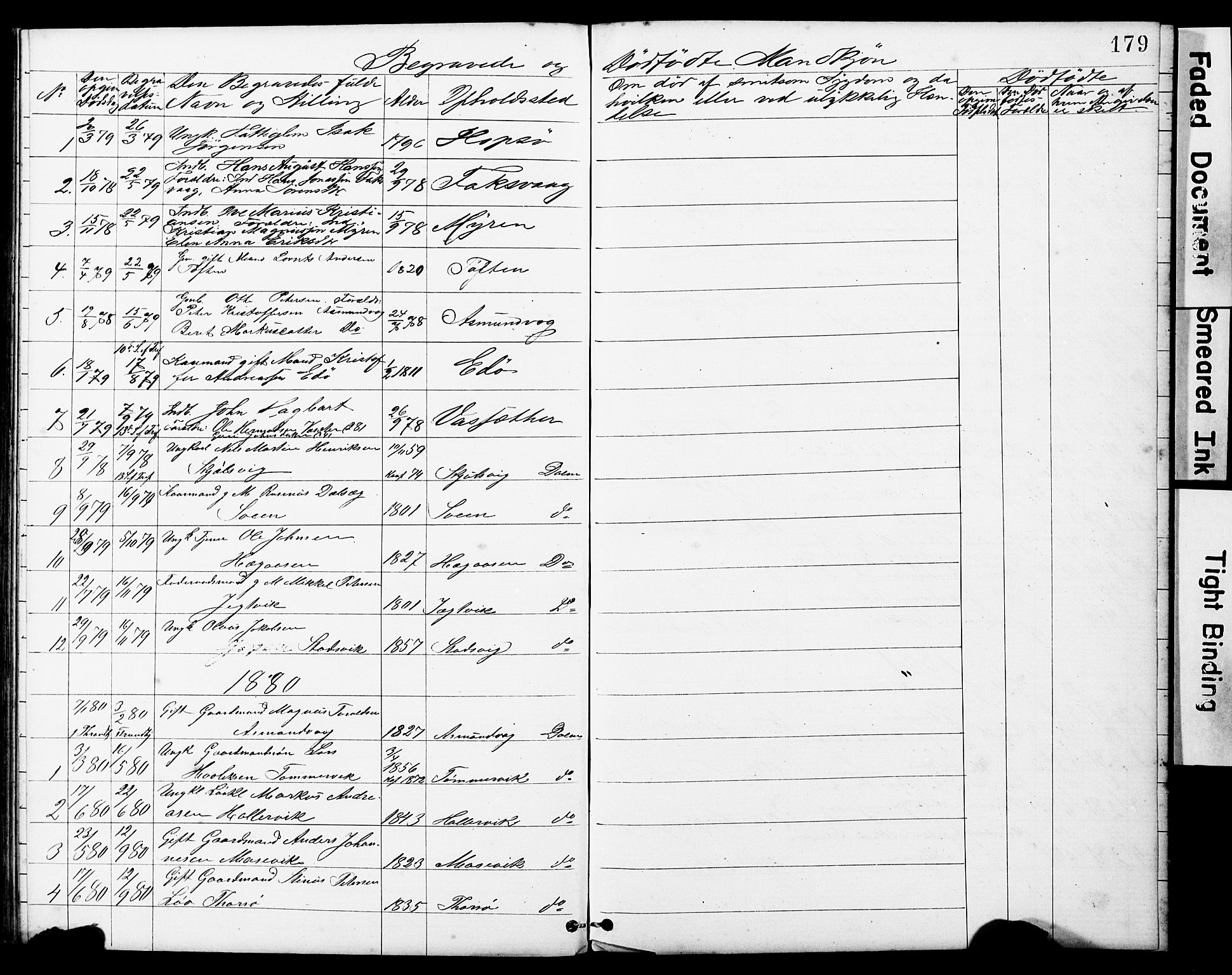 Ministerialprotokoller, klokkerbøker og fødselsregistre - Sør-Trøndelag, SAT/A-1456/634/L0541: Parish register (copy) no. 634C03, 1874-1891, p. 179