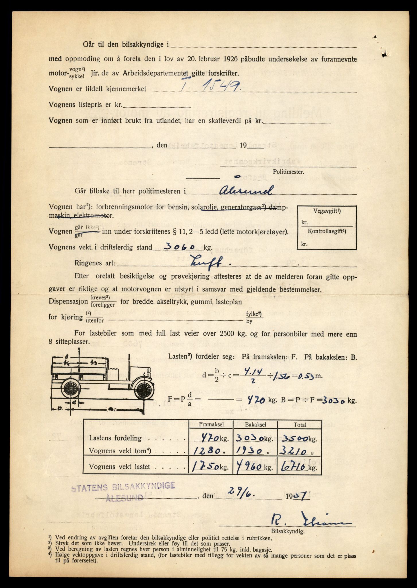 Møre og Romsdal vegkontor - Ålesund trafikkstasjon, SAT/A-4099/F/Fe/L0013: Registreringskort for kjøretøy T 1451 - T 1564, 1927-1998, p. 2414