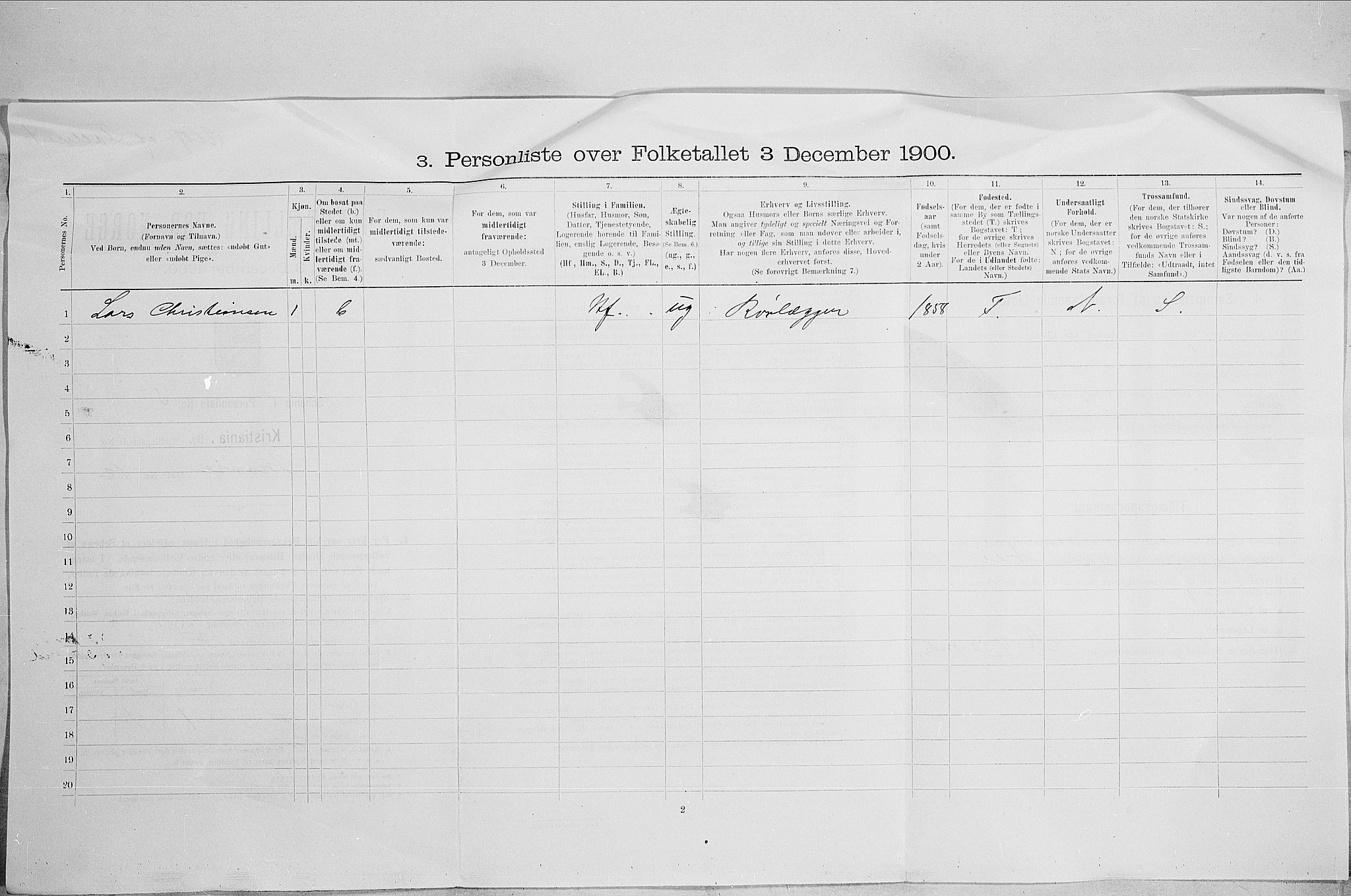 SAO, 1900 census for Kristiania, 1900, p. 59631