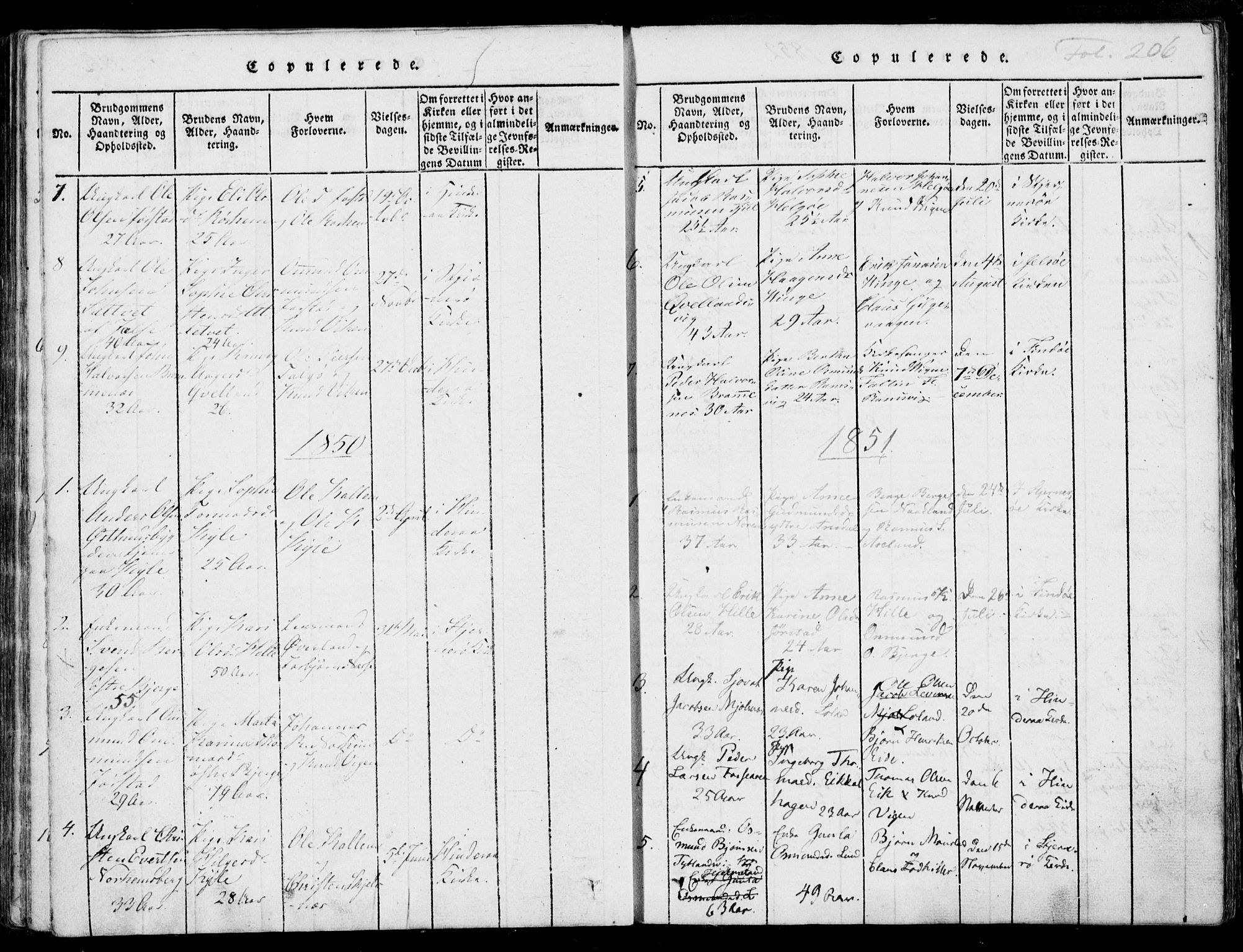 Nedstrand sokneprestkontor, AV/SAST-A-101841/01/IV: Parish register (official) no. A 7, 1816-1870, p. 206