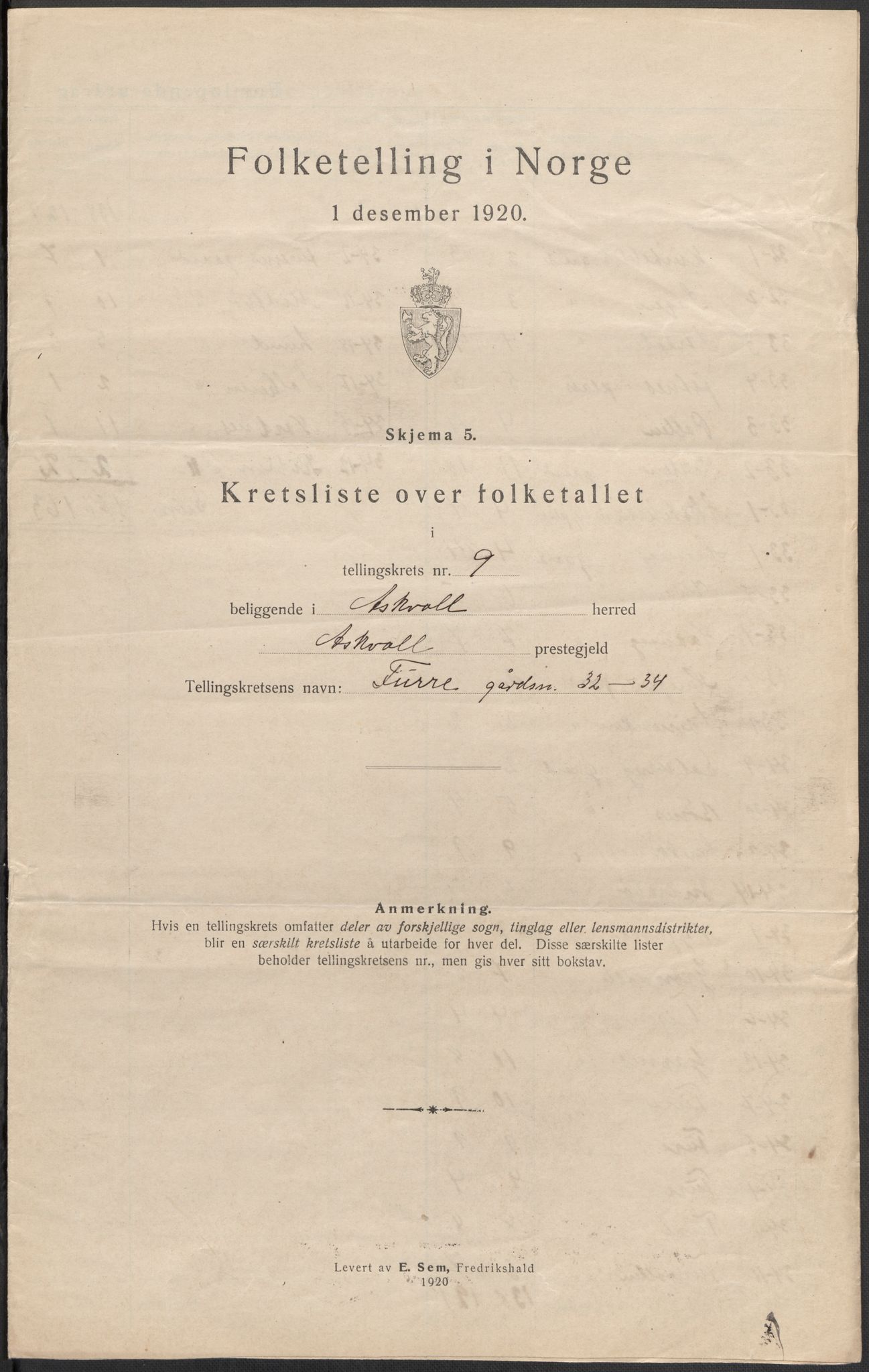 SAB, 1920 census for Askvoll, 1920, p. 29