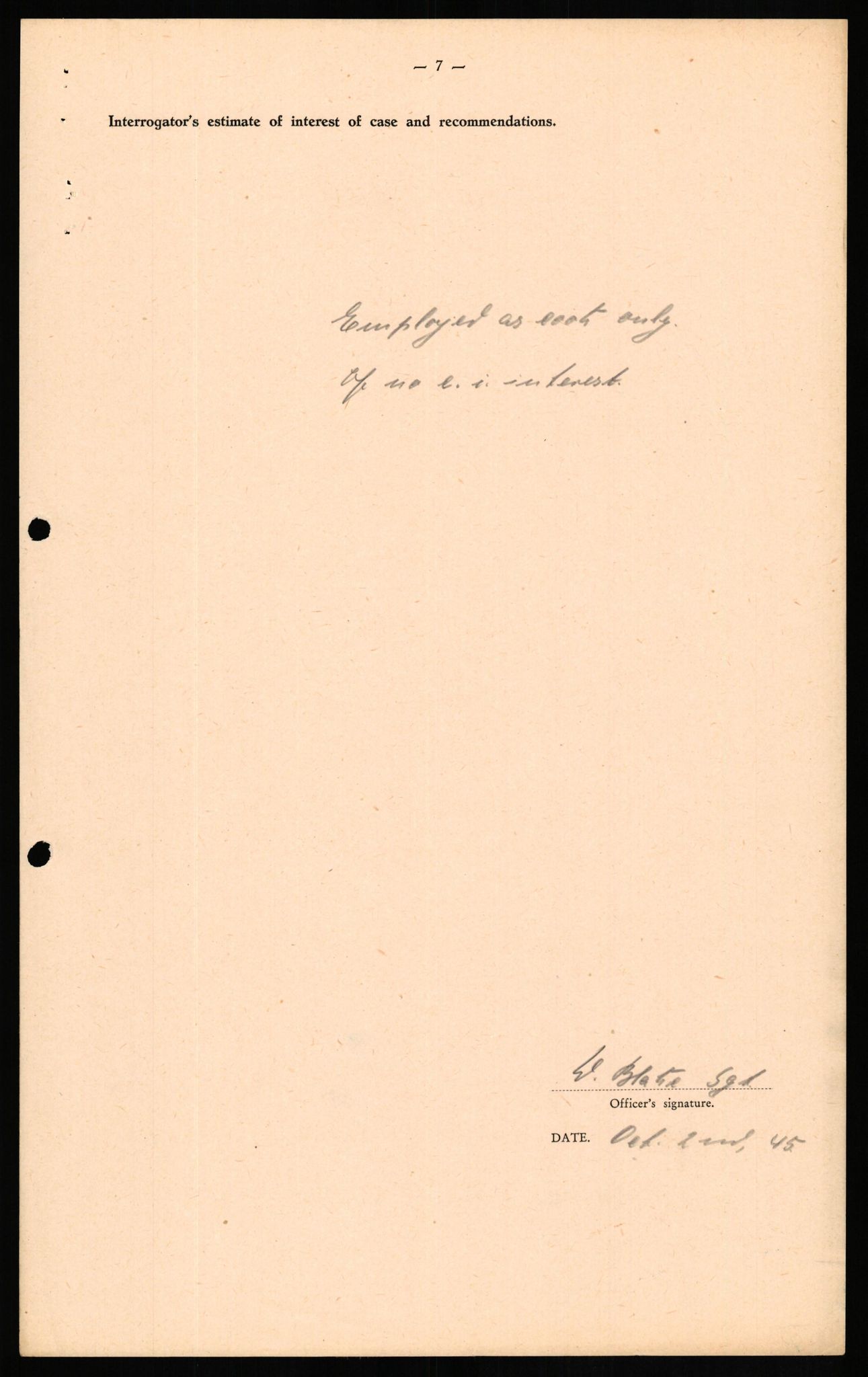 Forsvaret, Forsvarets overkommando II, AV/RA-RAFA-3915/D/Db/L0015: CI Questionaires. Tyske okkupasjonsstyrker i Norge. Tyskere., 1945-1946, p. 455