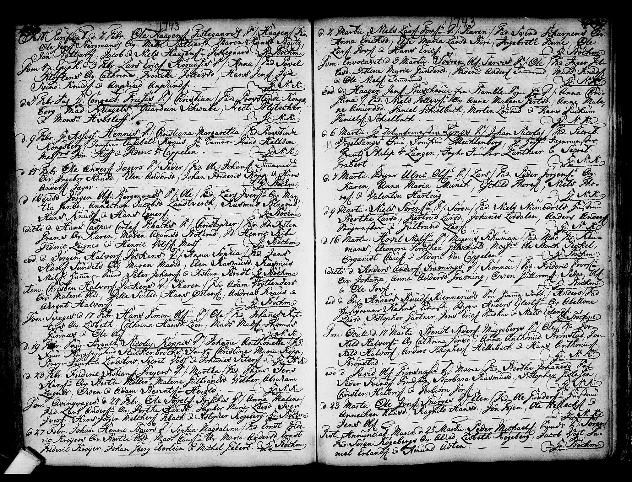 Kongsberg kirkebøker, AV/SAKO-A-22/F/Fa/L0002: Parish register (official) no. I 2, 1721-1743, p. 436-437