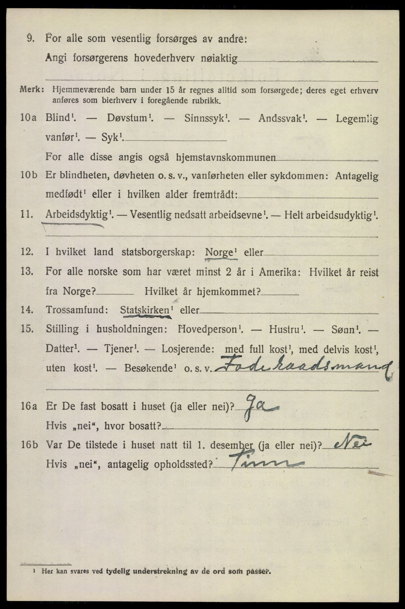 SAKO, 1920 census for Tinn, 1920, p. 2793