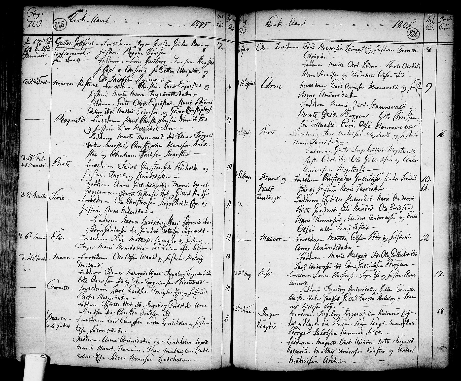 Lardal kirkebøker, AV/SAKO-A-350/F/Fa/L0003: Parish register (official) no. I 3, 1733-1815, p. 825-826