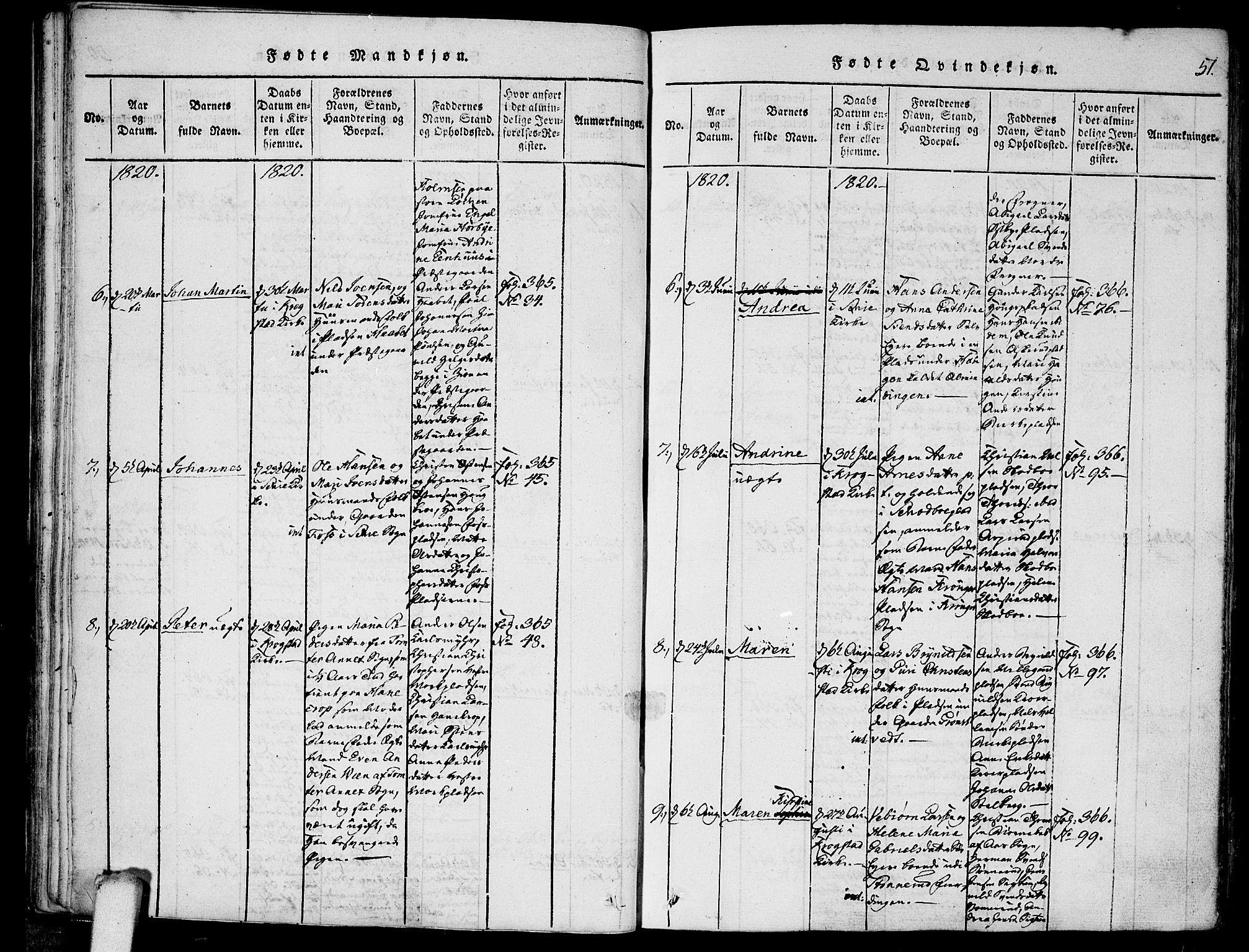 Kråkstad prestekontor Kirkebøker, AV/SAO-A-10125a/F/Fa/L0003: Parish register (official) no. I 3, 1813-1824, p. 51