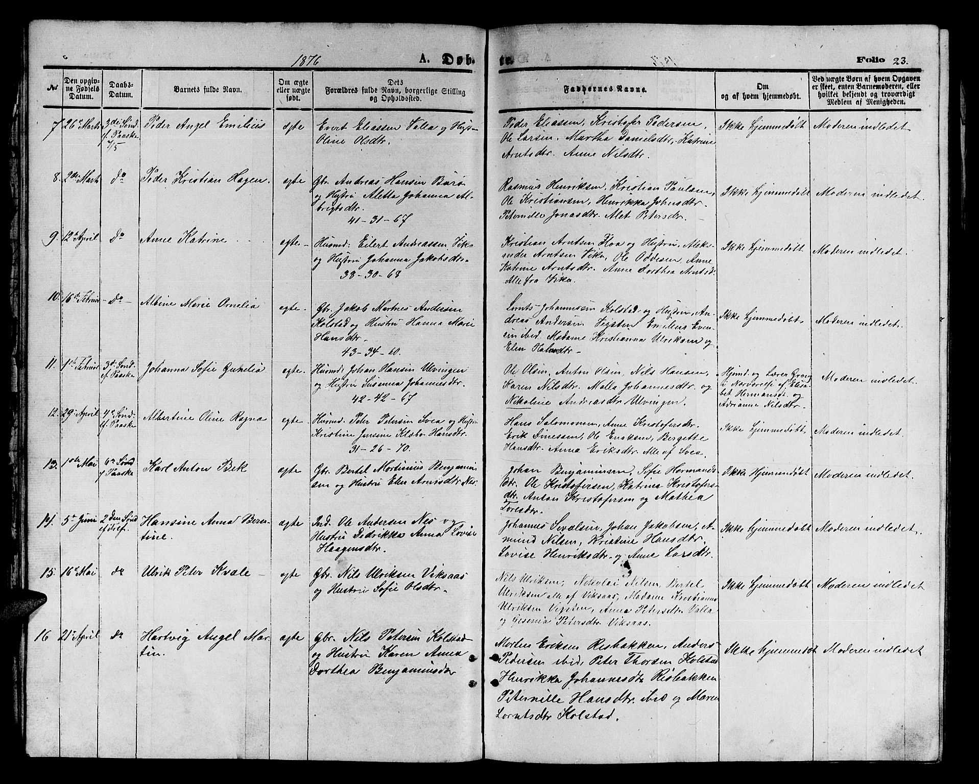 Ministerialprotokoller, klokkerbøker og fødselsregistre - Nordland, AV/SAT-A-1459/816/L0252: Parish register (copy) no. 816C02, 1871-1885, p. 23