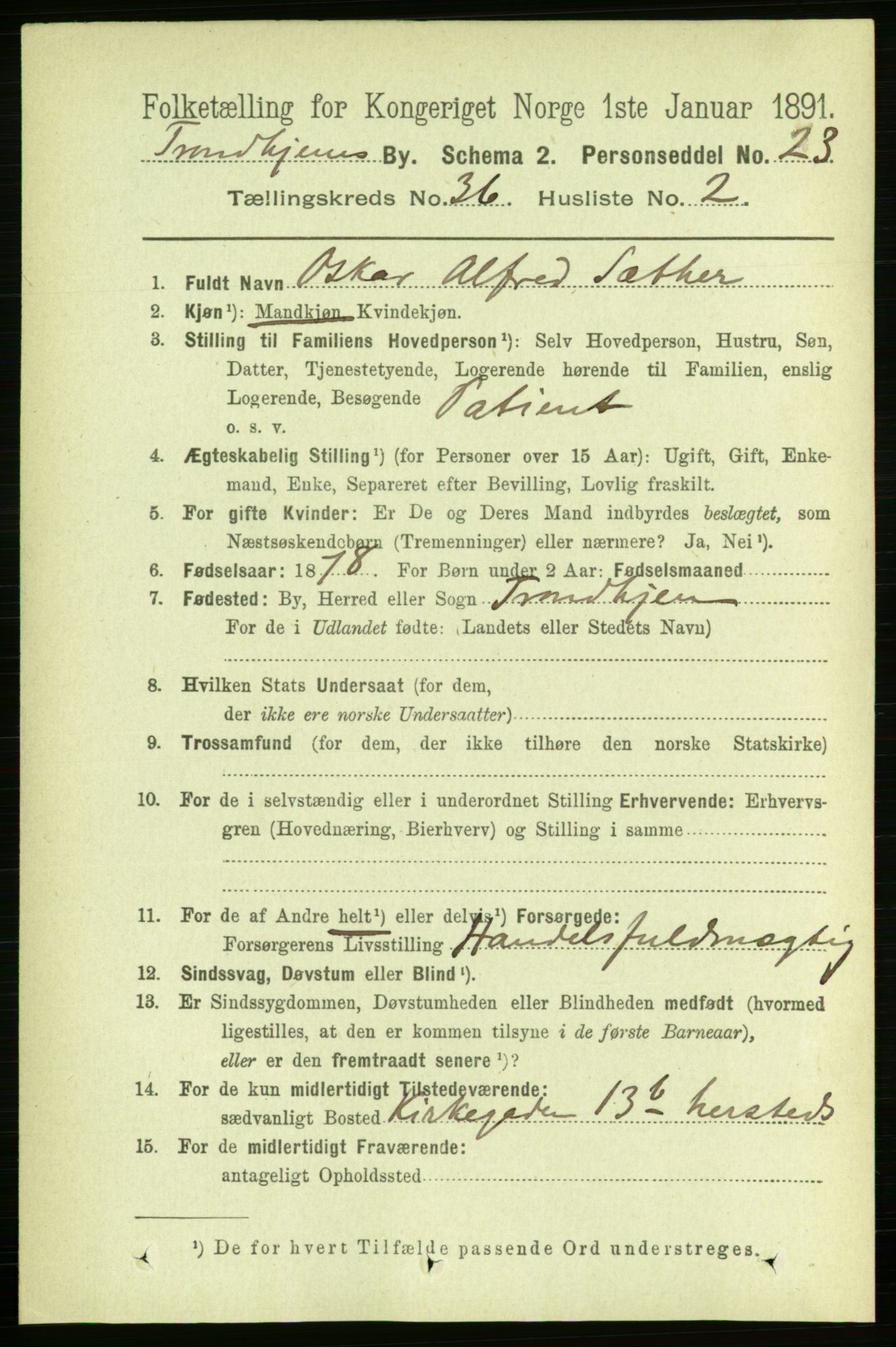 RA, 1891 census for 1601 Trondheim, 1891, p. 26958