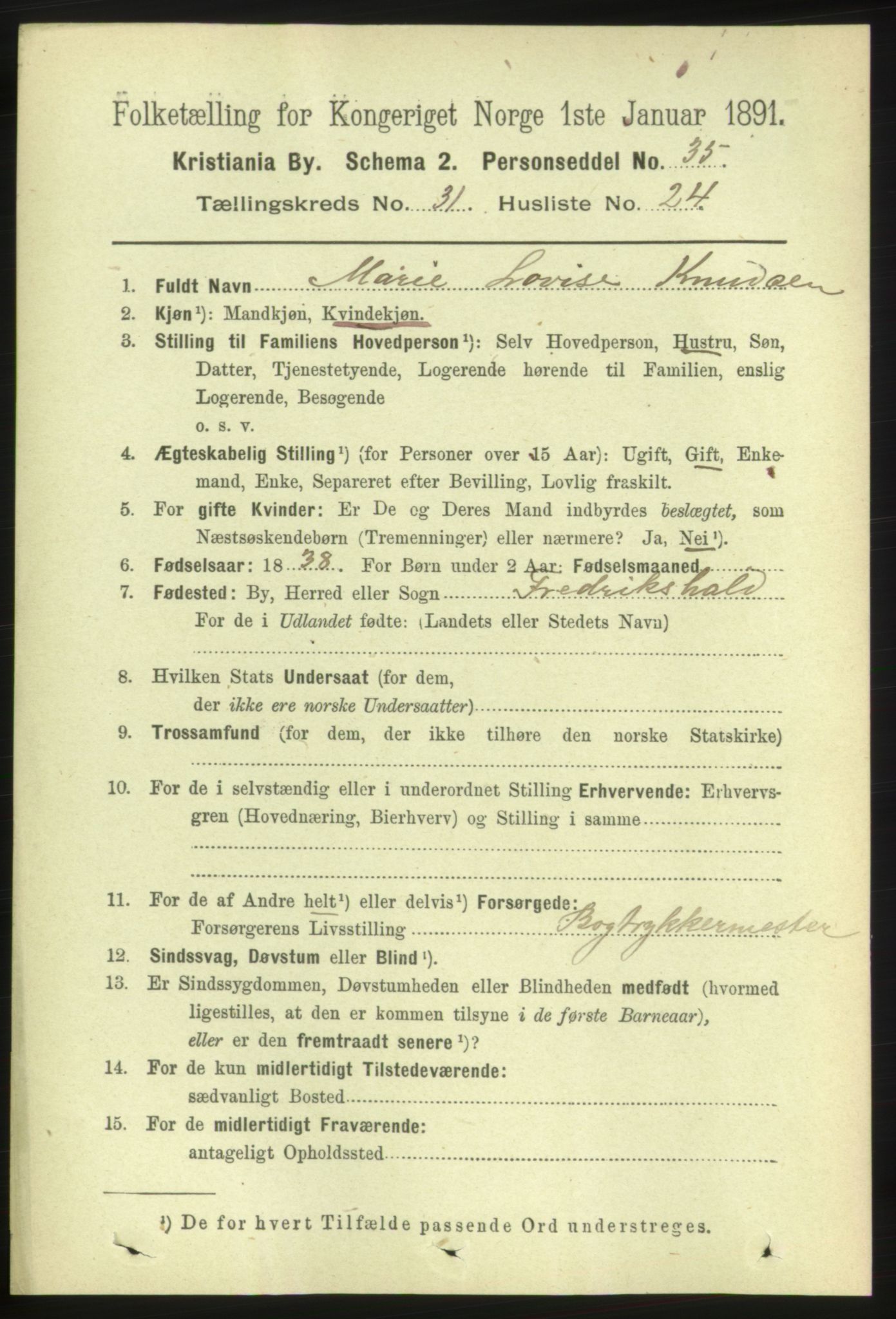 RA, 1891 census for 0301 Kristiania, 1891, p. 16696
