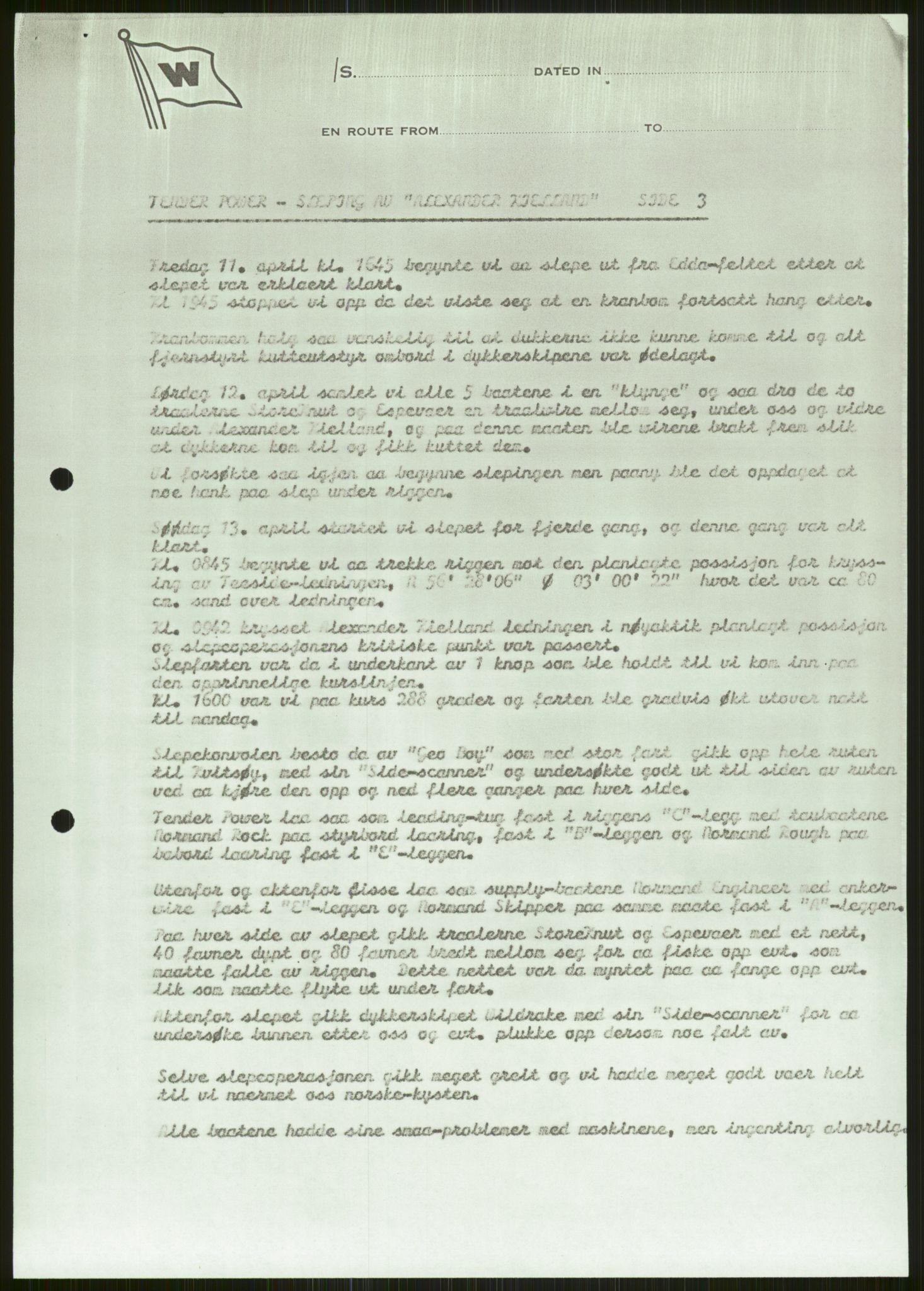 Justisdepartementet, Granskningskommisjonen ved Alexander Kielland-ulykken 27.3.1980, AV/RA-S-1165/D/L0006: A Alexander L. Kielland (Doku.liste + A3-A6, A11-A13, A18-A20-A21, A23, A31 av 31)/Dykkerjournaler, 1980-1981, p. 92