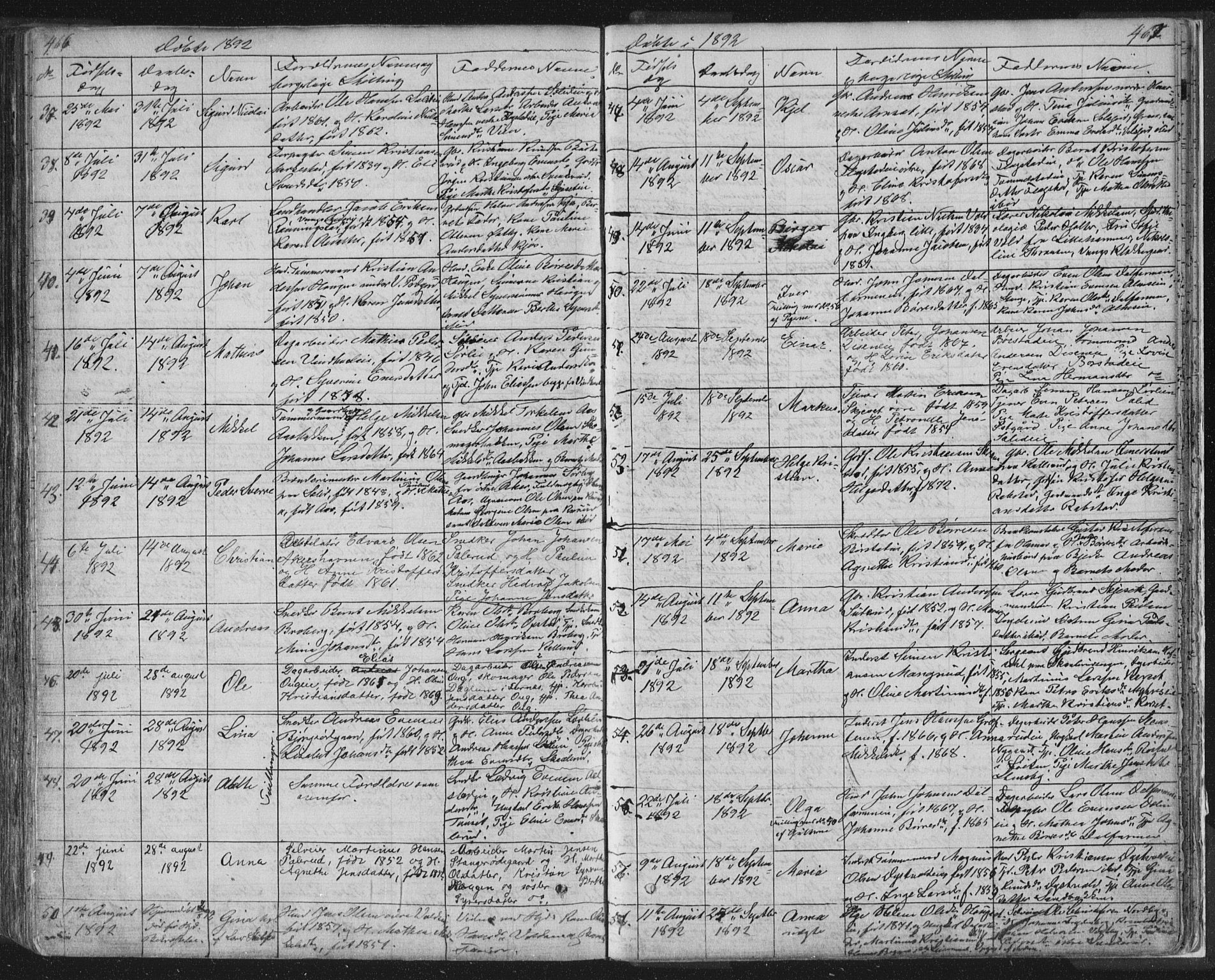 Vang prestekontor, Hedmark, AV/SAH-PREST-008/H/Ha/Hab/L0010A: Parish register (copy) no. 10a, 1854-1896, p. 466-467