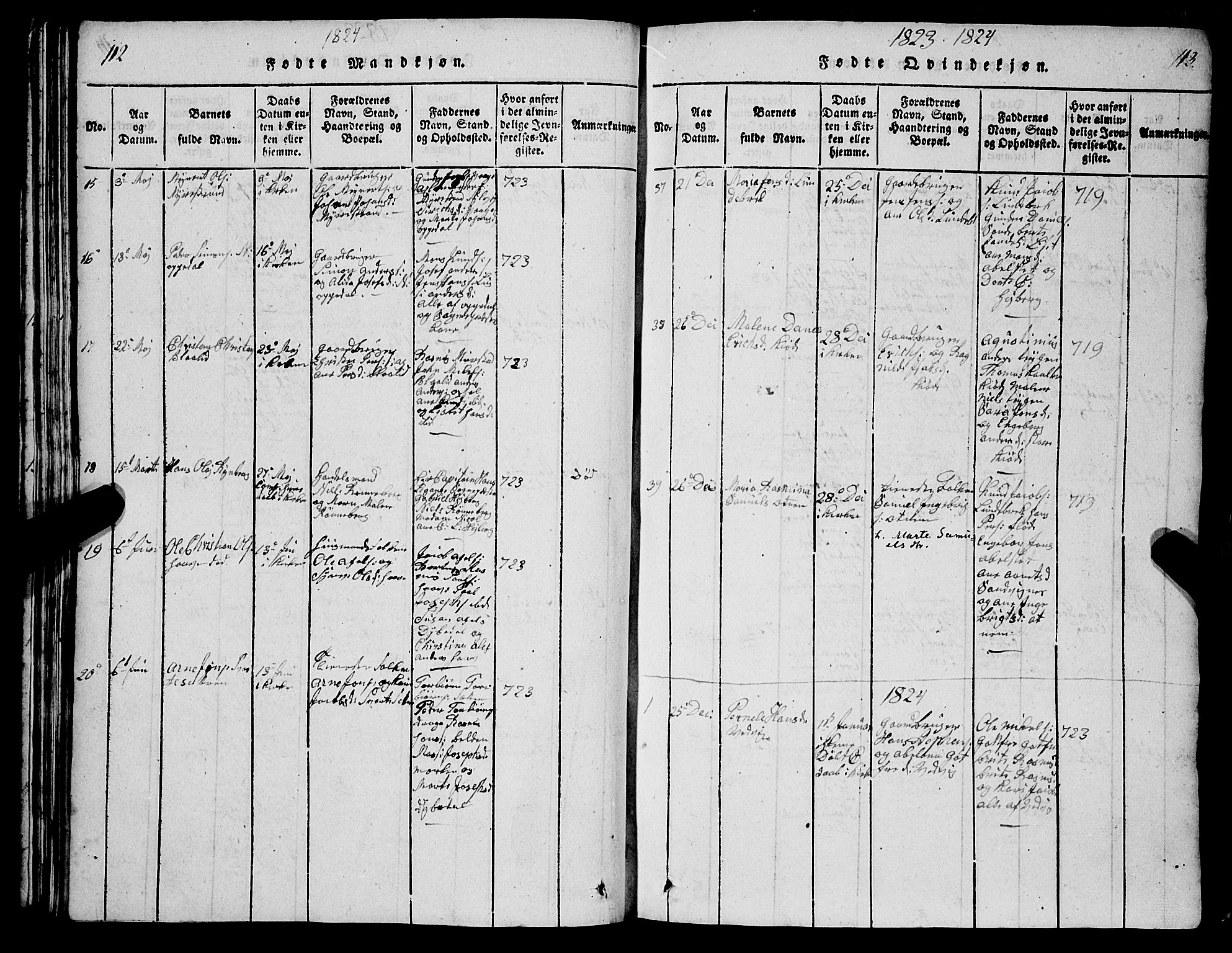 Selje sokneprestembete, AV/SAB-A-99938/H/Ha/Hab/Haba: Parish register (copy) no. A 1, 1816-1828, p. 112-113