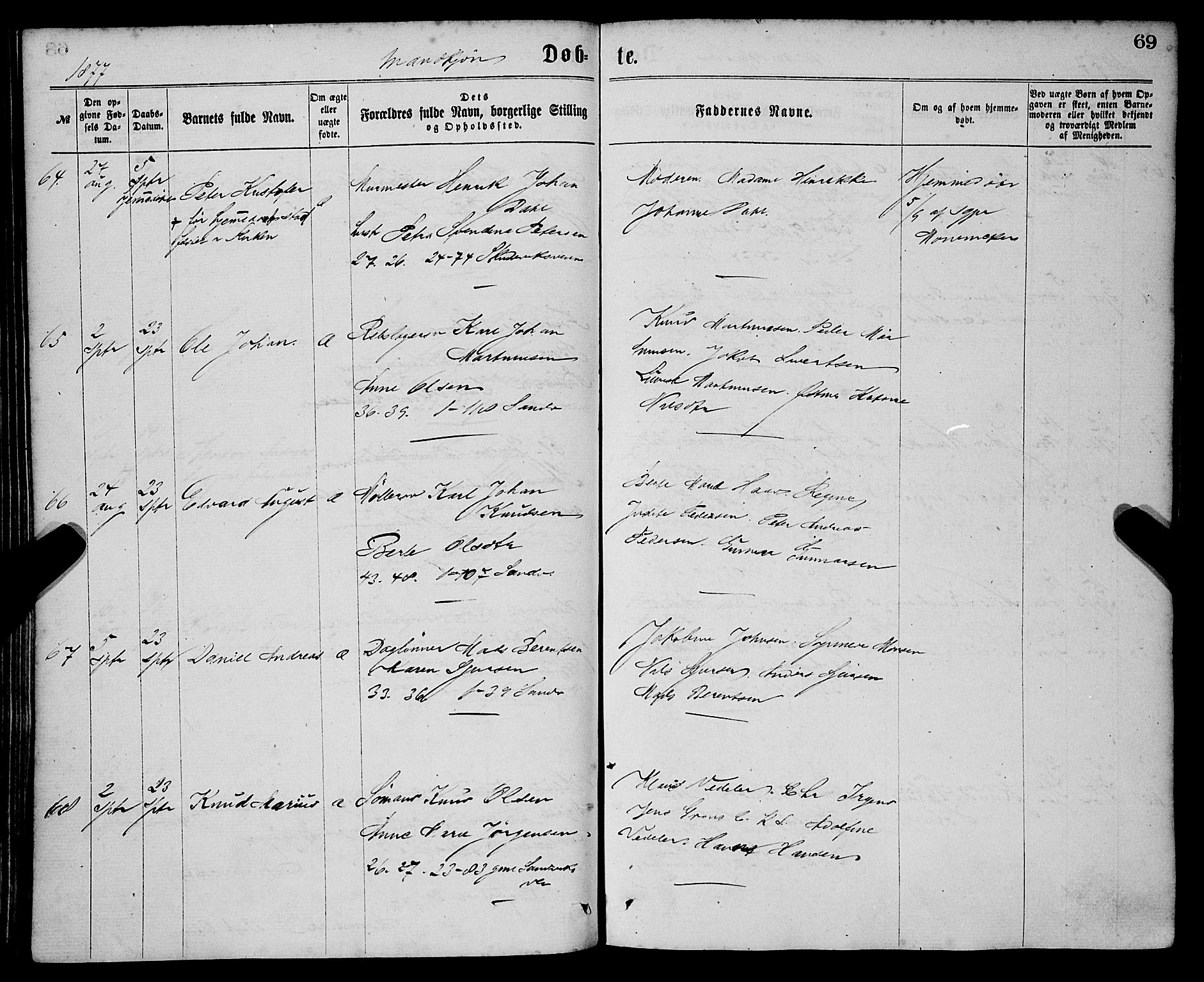 Sandviken Sokneprestembete, AV/SAB-A-77601/H/Ha/L0001: Parish register (official) no. A 1, 1867-1877, p. 69