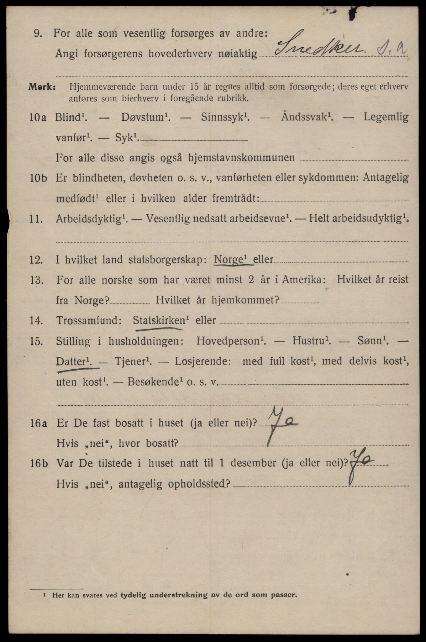 SAT, 1920 census for Trondheim, 1920, p. 69627