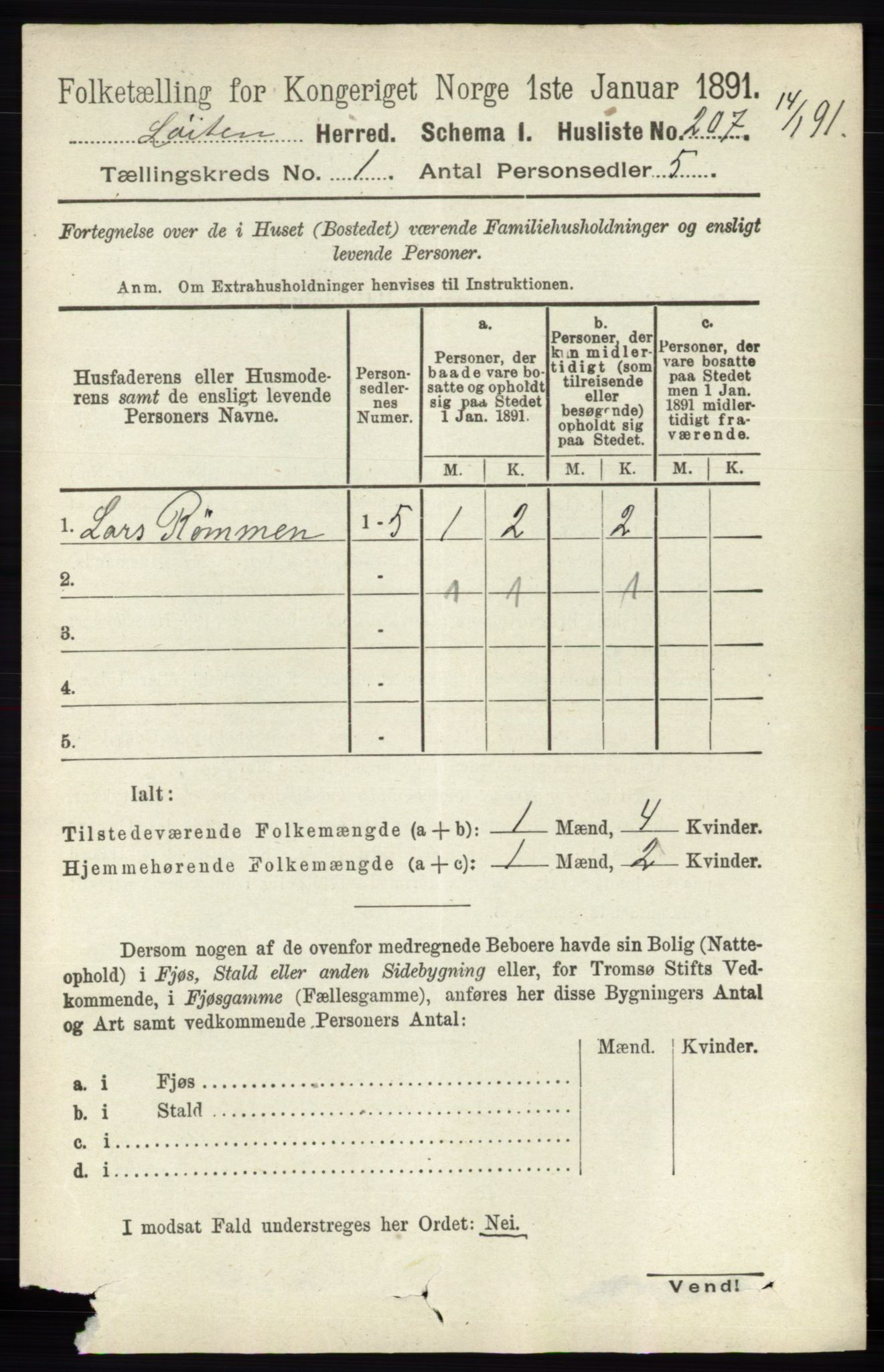 RA, 1891 census for 0415 Løten, 1891, p. 246