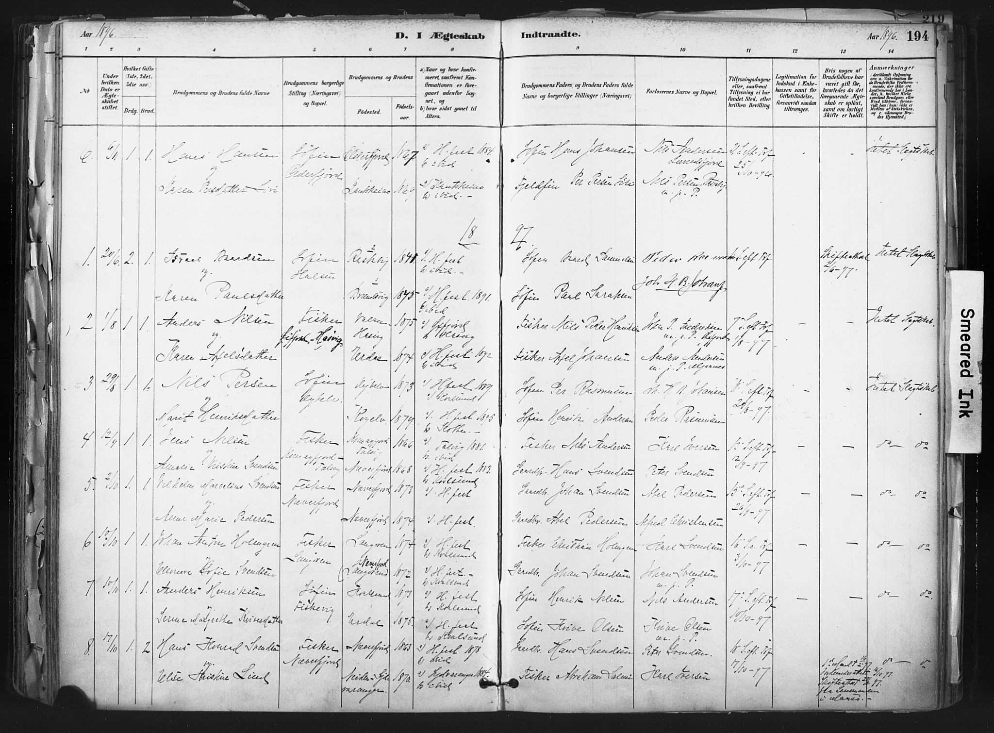 Hammerfest sokneprestkontor, SATØ/S-1347: Parish register (official) no. 11 /2, 1885-1897, p. 194