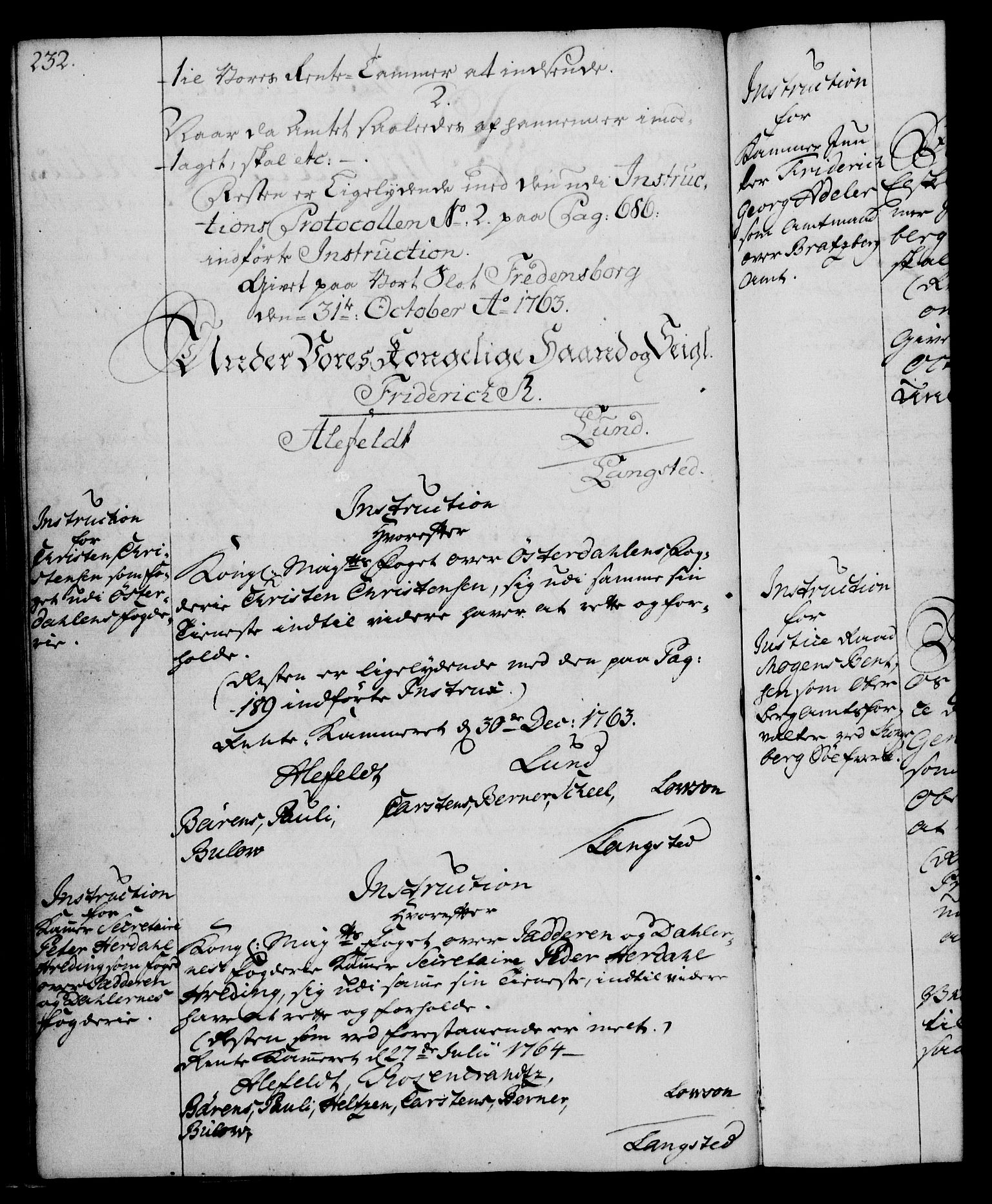 Rentekammeret, Kammerkanselliet, RA/EA-3111/G/Gg/Ggi/L0003: Norsk instruksjonsprotokoll med register (merket RK 53.36), 1751-1775, p. 232