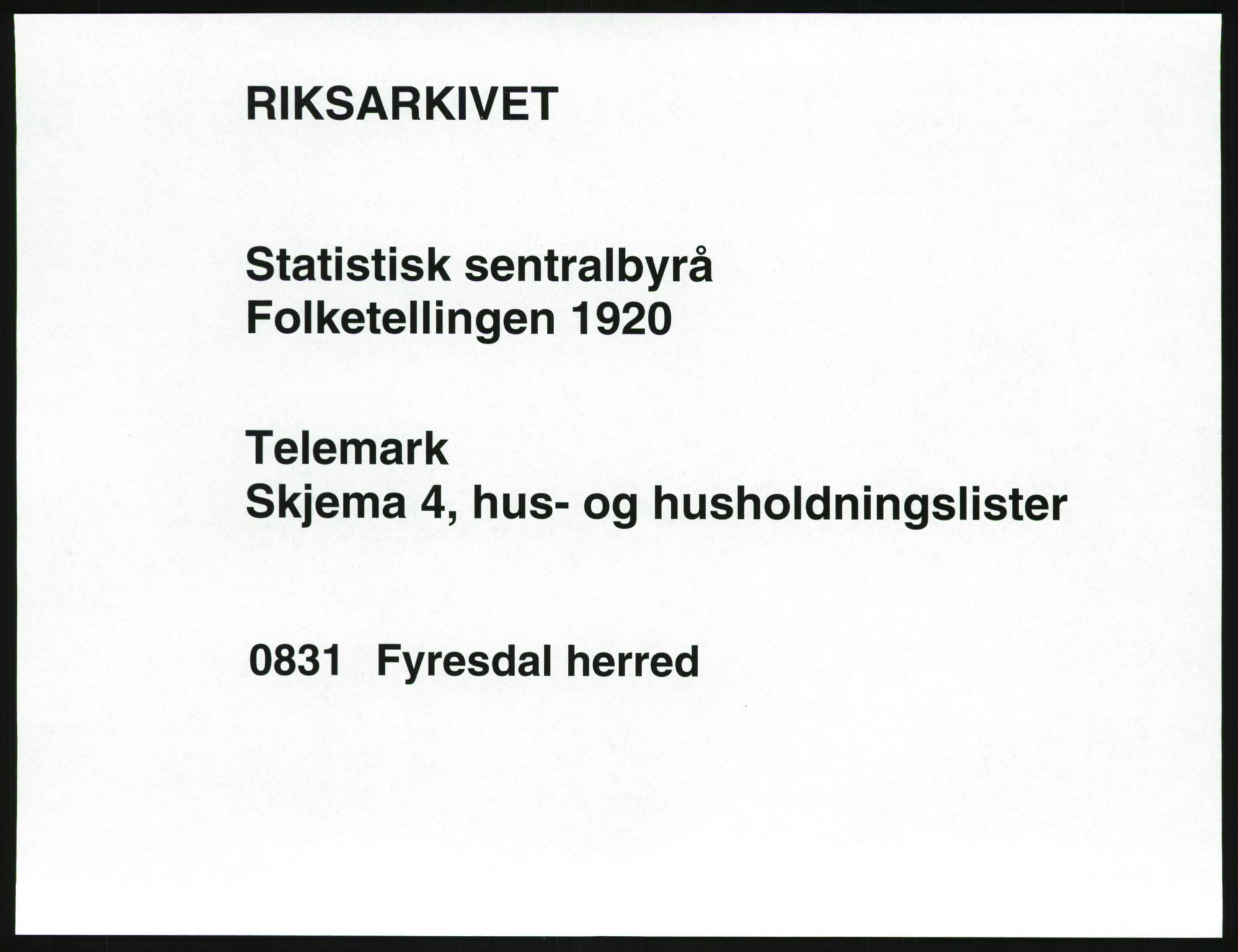 SAKO, 1920 census for Fyresdal, 1920, p. 47