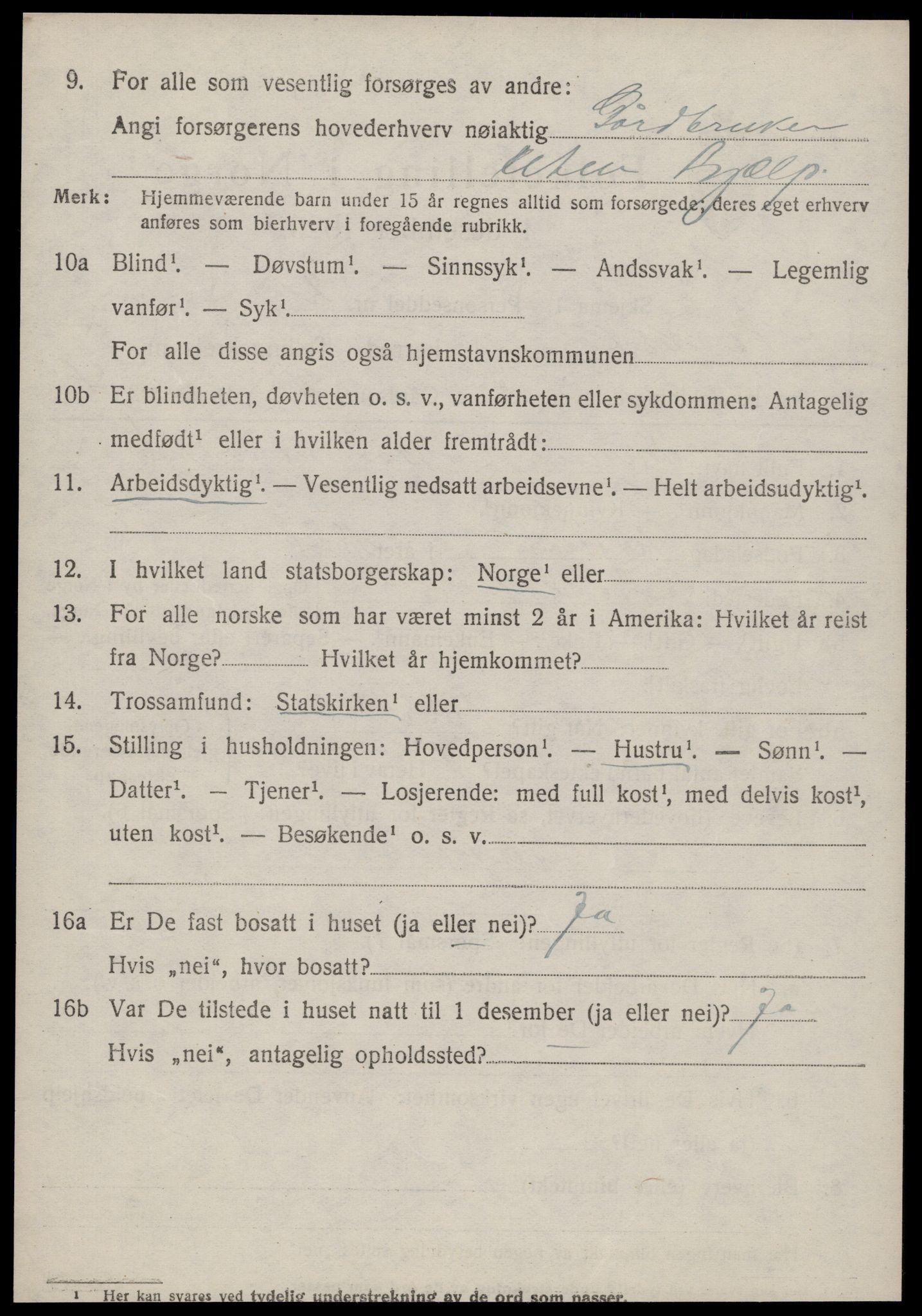 SAT, 1920 census for Nesset, 1920, p. 2253