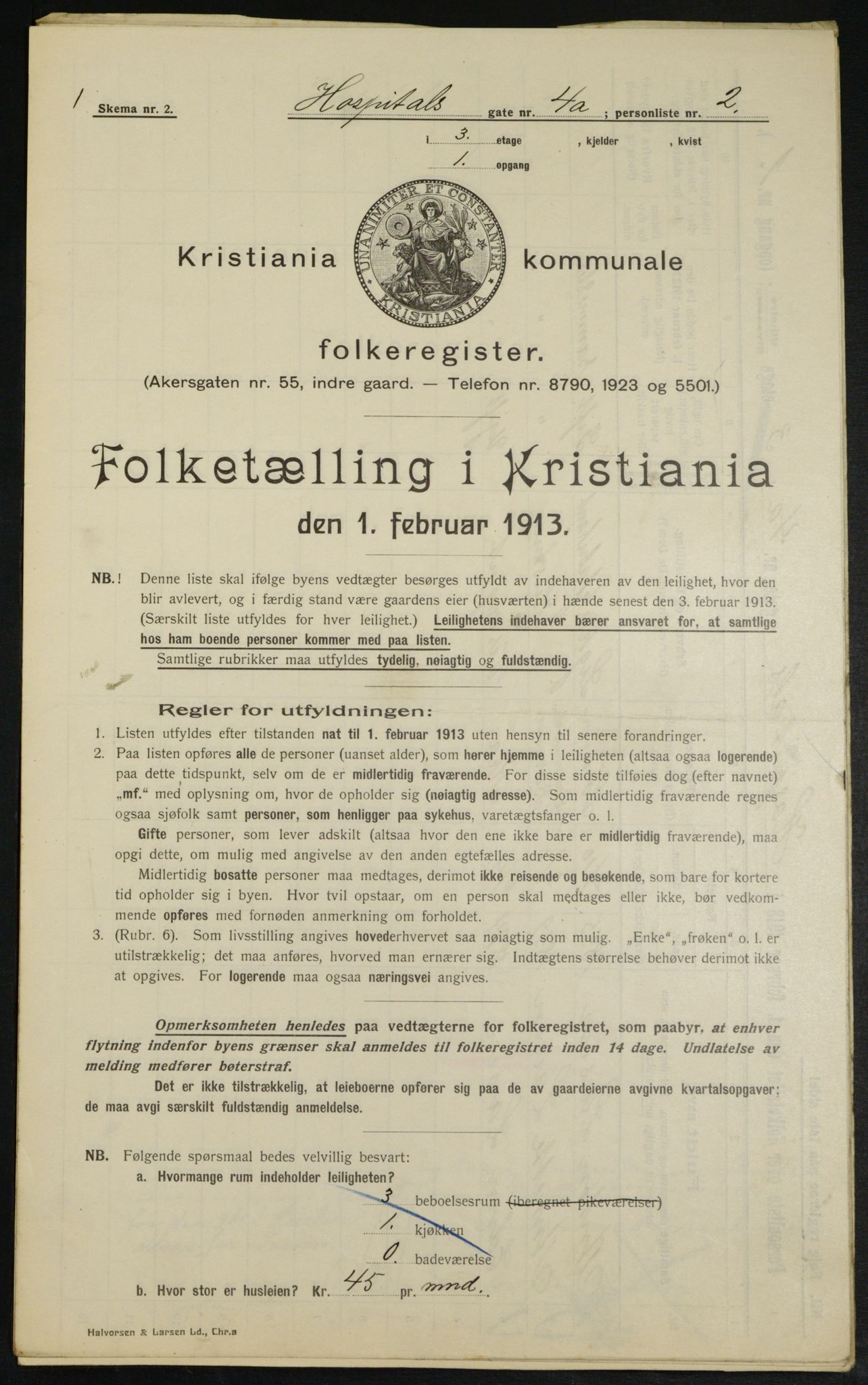 OBA, Municipal Census 1913 for Kristiania, 1913, p. 41260