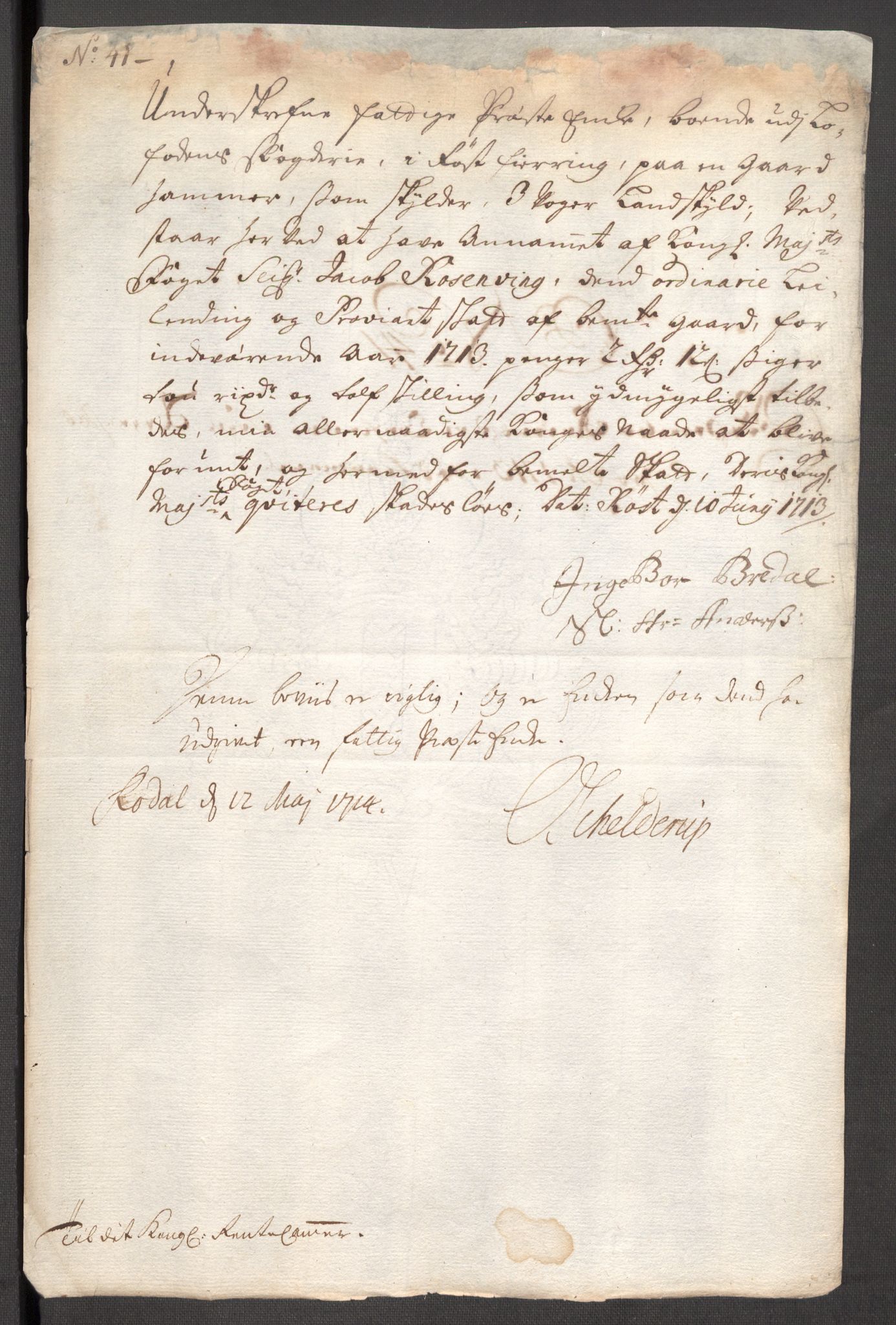 Rentekammeret inntil 1814, Reviderte regnskaper, Fogderegnskap, AV/RA-EA-4092/R67/L4679: Fogderegnskap Vesterålen, Andenes og Lofoten, 1711-1713, p. 272