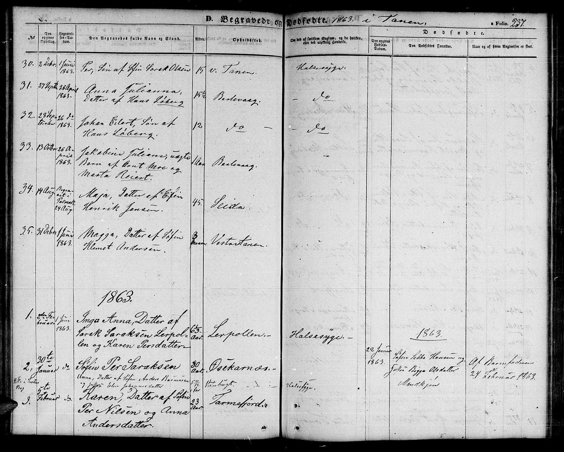 Tana sokneprestkontor, SATØ/S-1334/H/Hb/L0001klokker: Parish register (copy) no. 1 /1, 1853-1867, p. 237