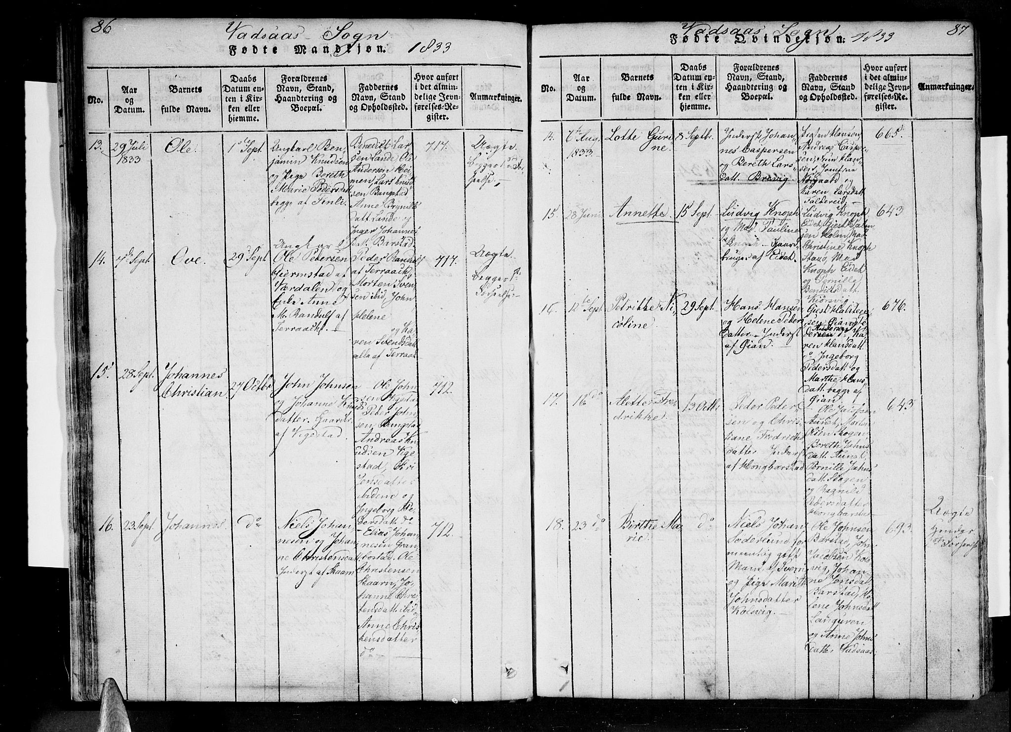 Ministerialprotokoller, klokkerbøker og fødselsregistre - Nordland, SAT/A-1459/810/L0142: Parish register (official) no. 810A06 /1, 1819-1841, p. 86-87